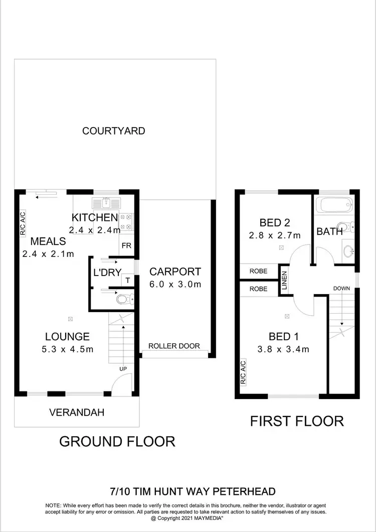 Floorplan of Homely townhouse listing, 7/10 Tim Hunt Way, Peterhead SA 5016