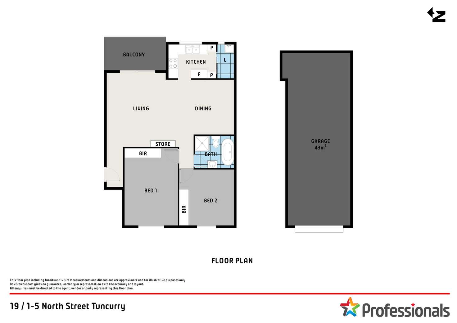 Floorplan of Homely unit listing, 19/1-5 North Street, Tuncurry NSW 2428