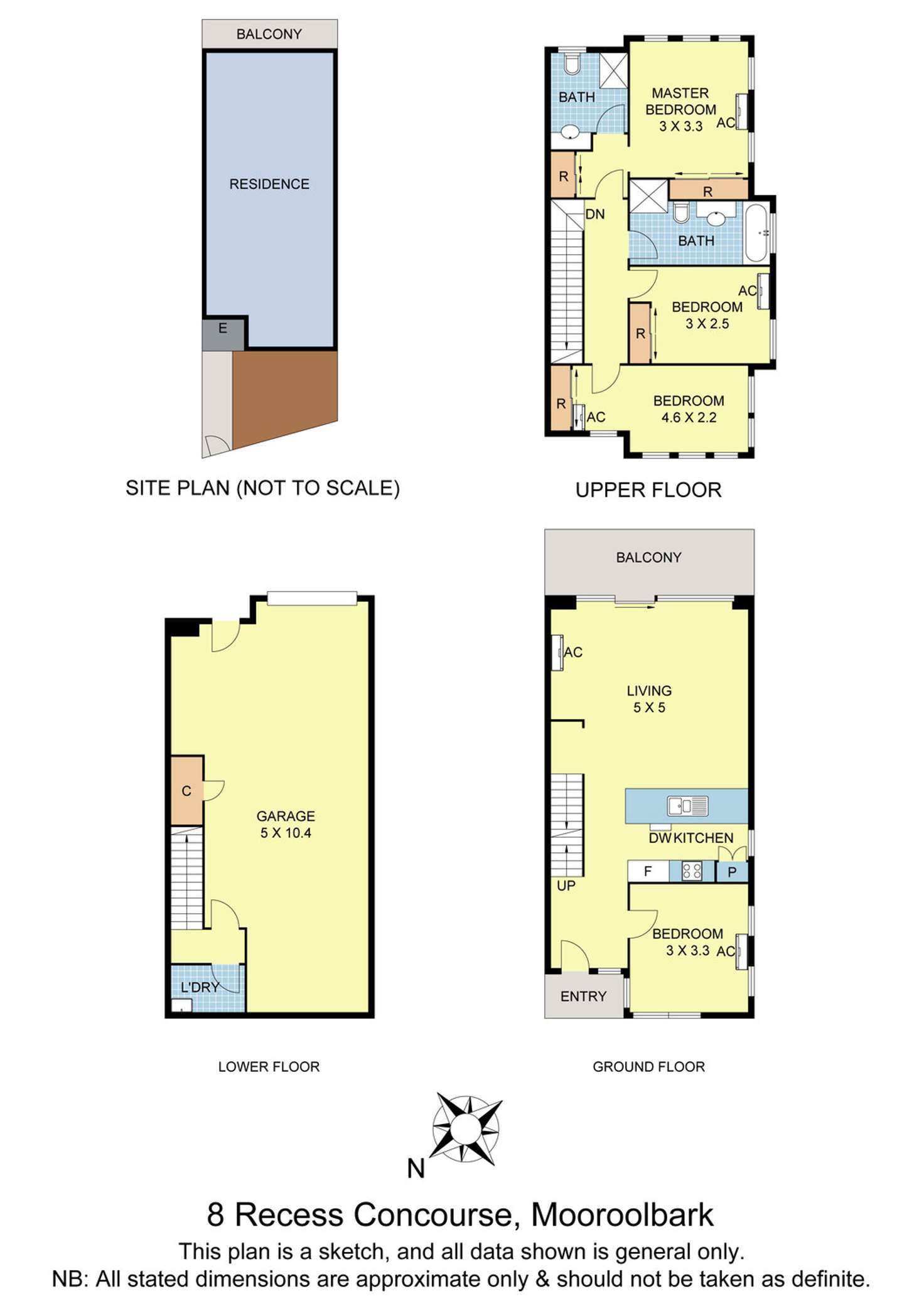 Floorplan of Homely townhouse listing, 8 Recess Concourse, Mooroolbark VIC 3138