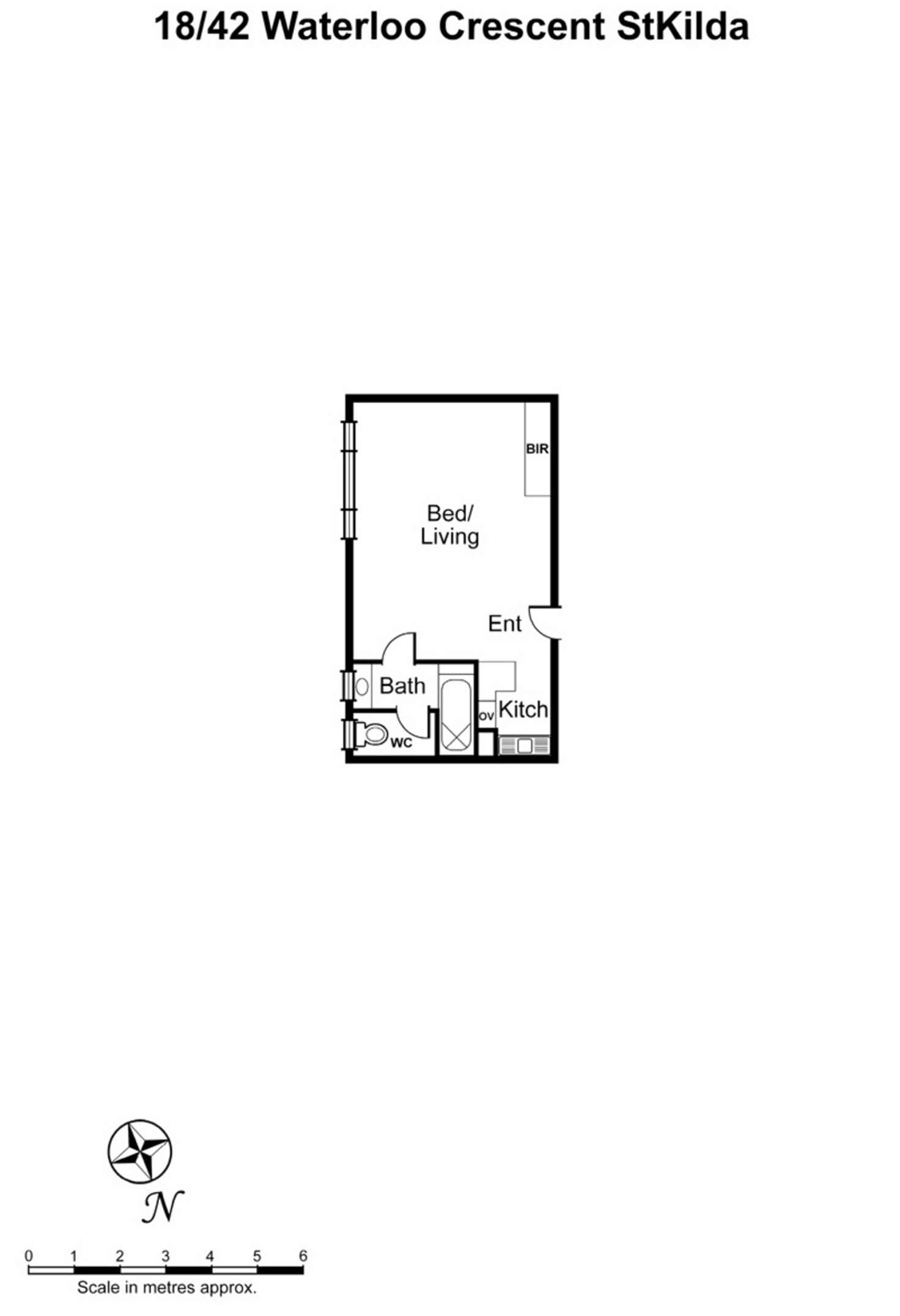 Floorplan of Homely studio listing, 18/42 Waterloo Crescent, St Kilda VIC 3182