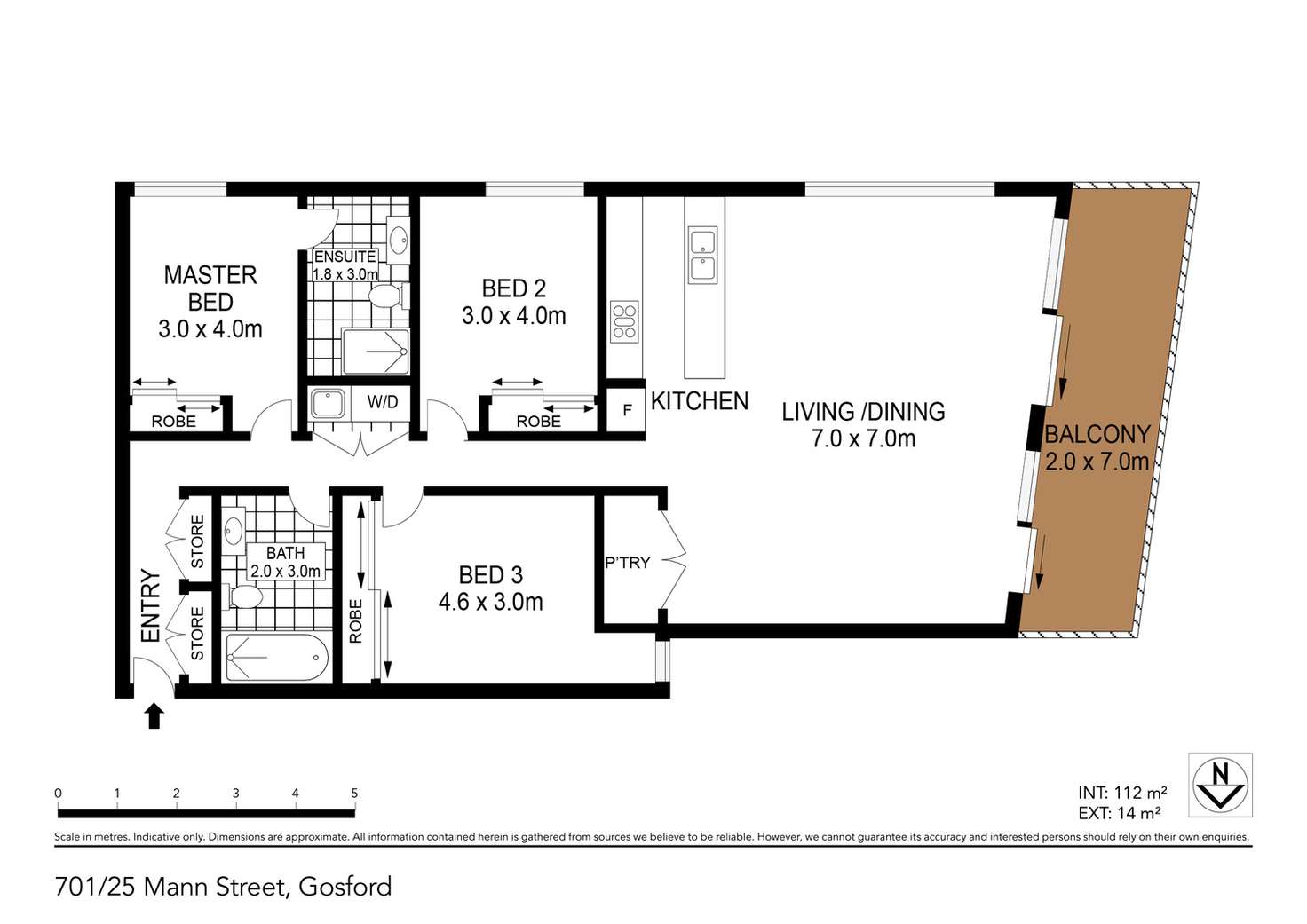Floorplan of Homely apartment listing, 701/25 Mann Street, Gosford NSW 2250
