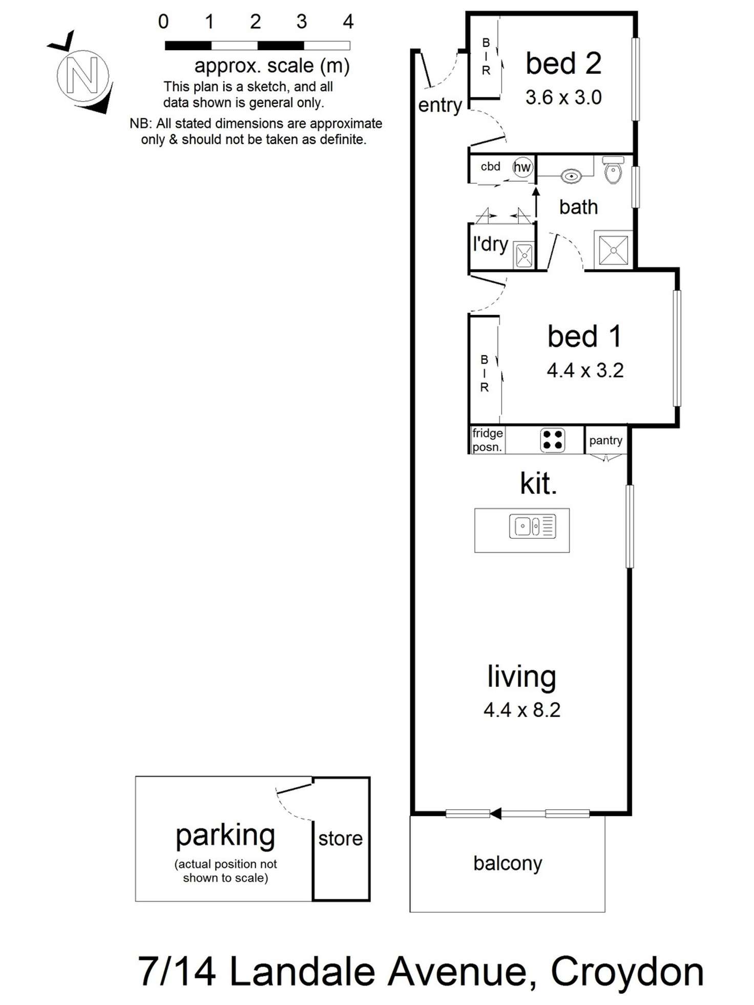 Floorplan of Homely apartment listing, 7/14 Landale Avenue, Croydon VIC 3136