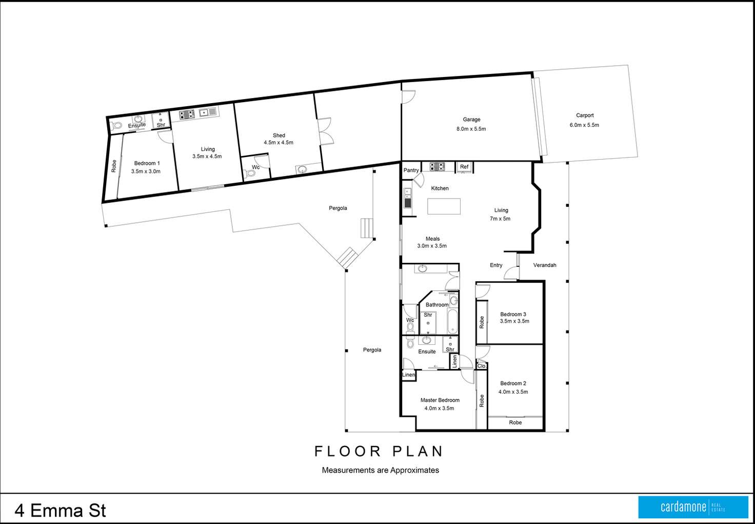 Floorplan of Homely house listing, 4 Emma Street, Mooroopna VIC 3629