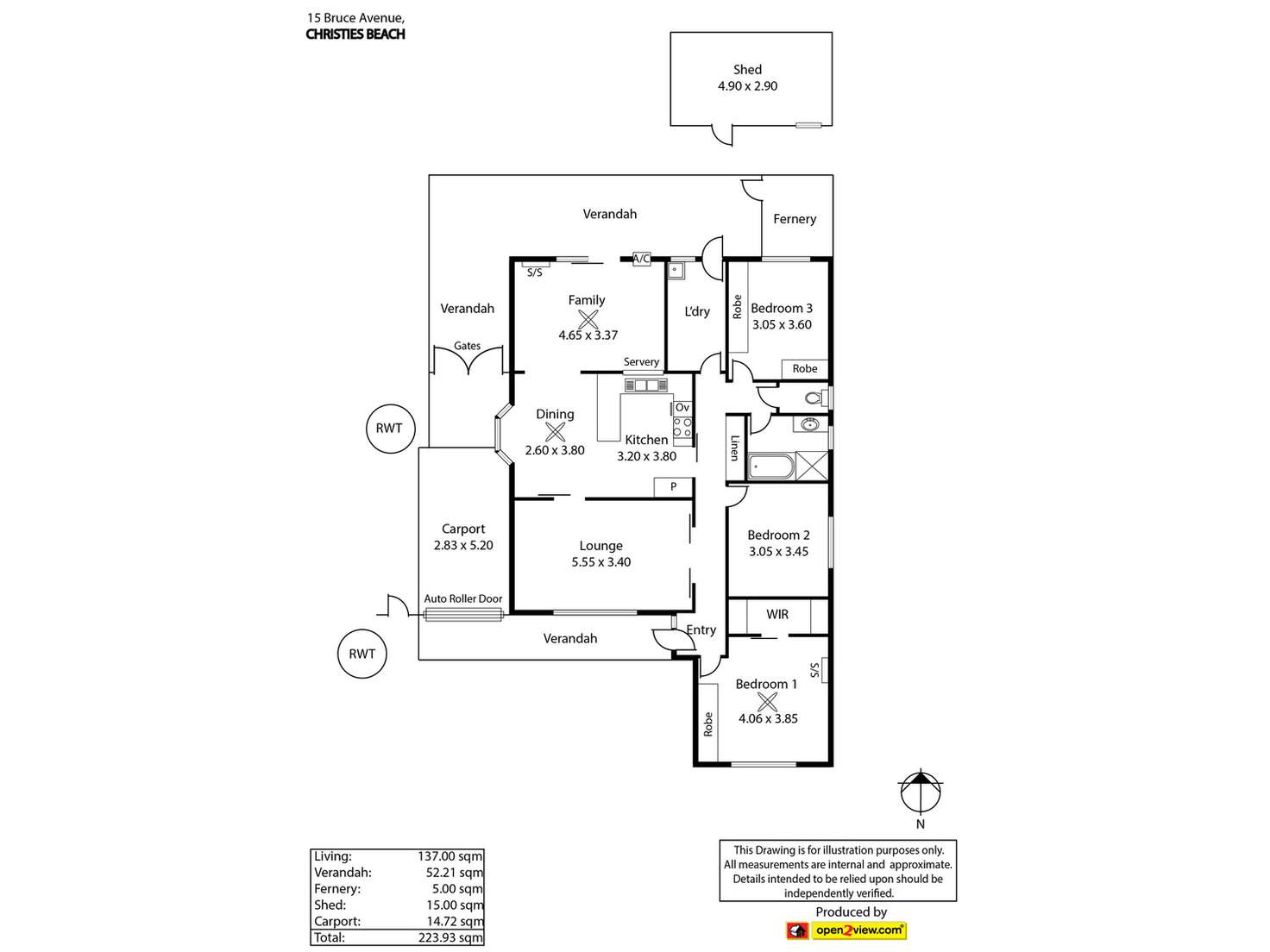 Floorplan of Homely house listing, 15 Bruce Street, Christies Beach SA 5165