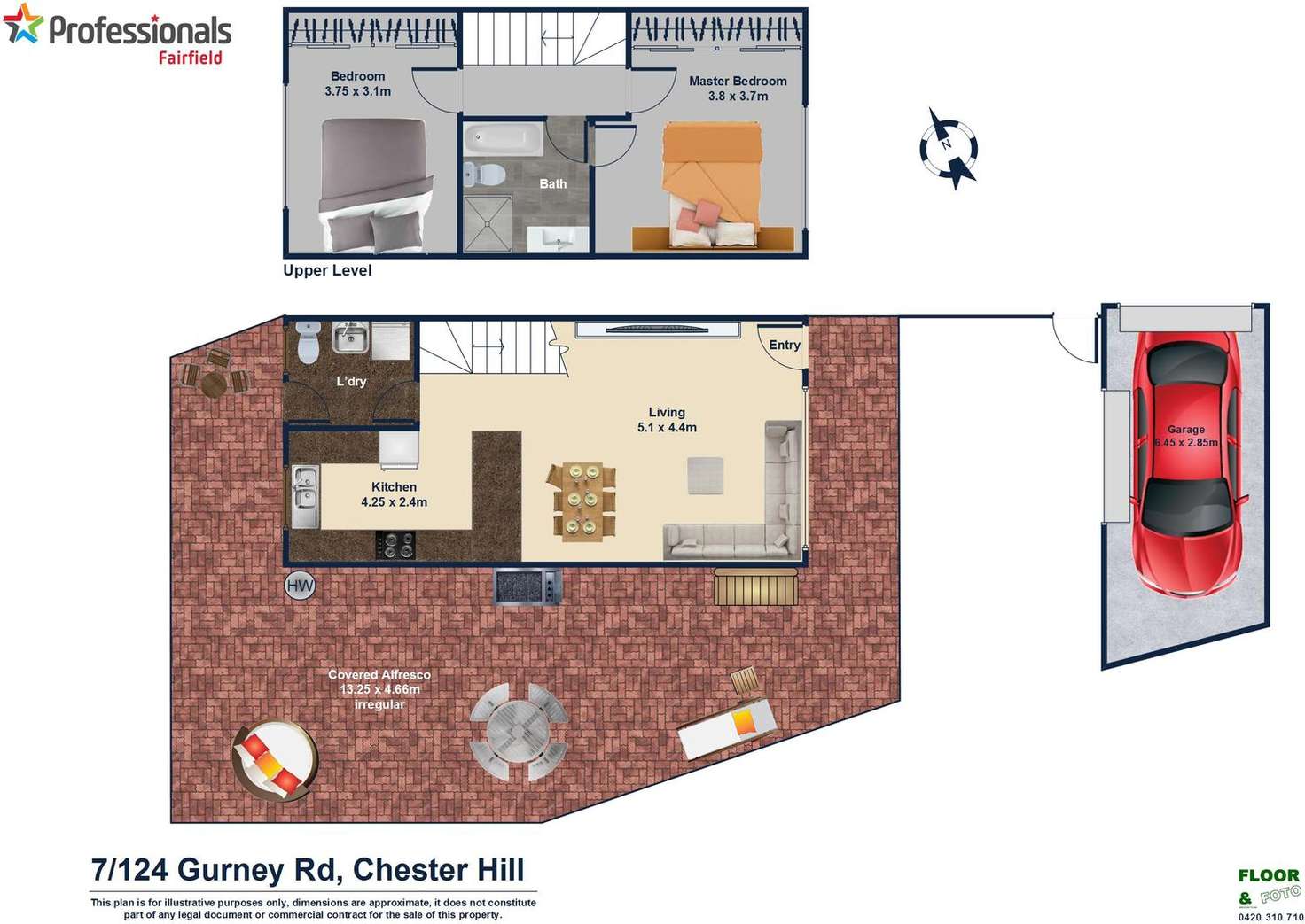Floorplan of Homely townhouse listing, 7/124 Gurney Road, Chester Hill NSW 2162
