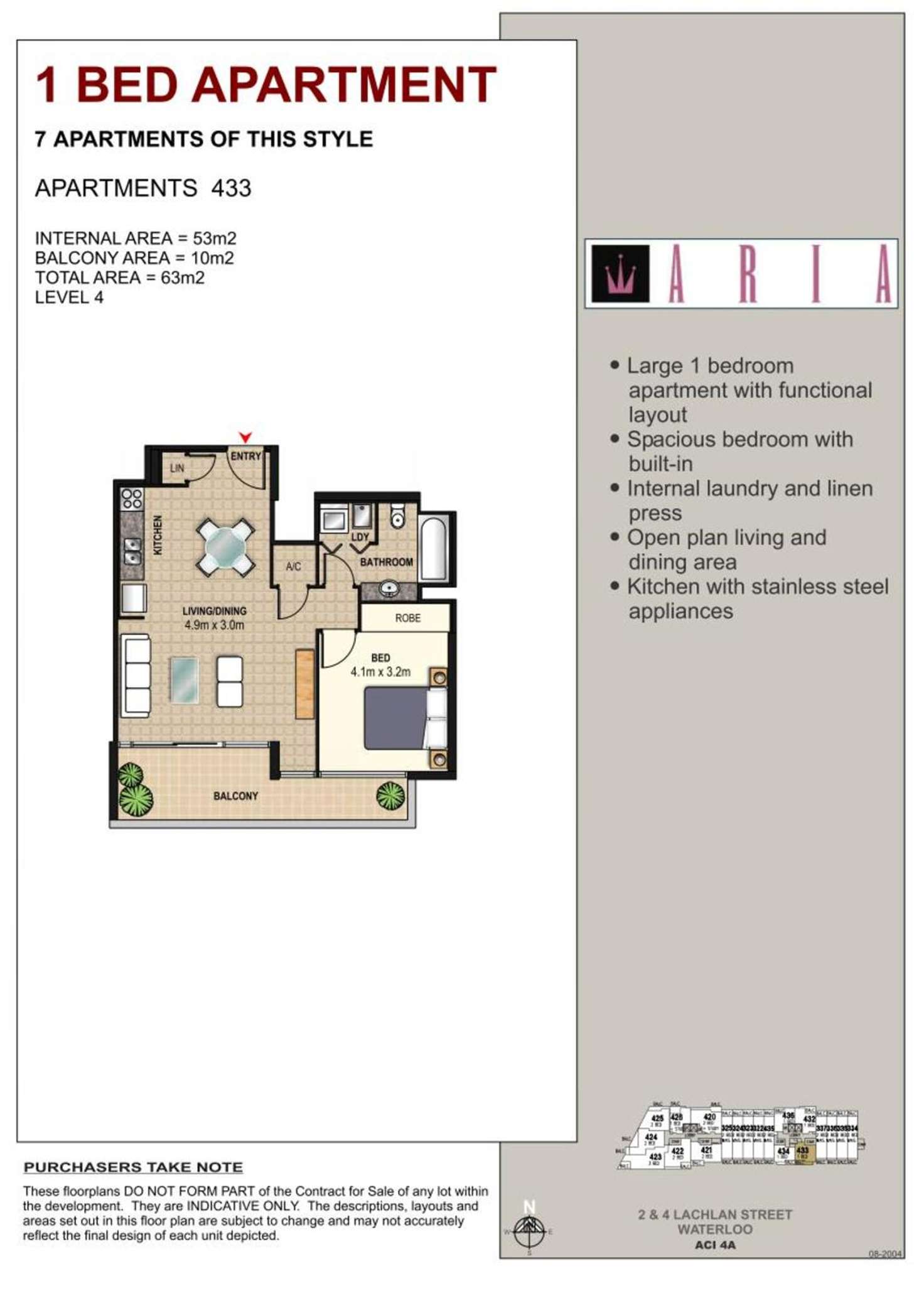 Floorplan of Homely apartment listing, 1033/4 Lachlan Street, Waterloo NSW 2017