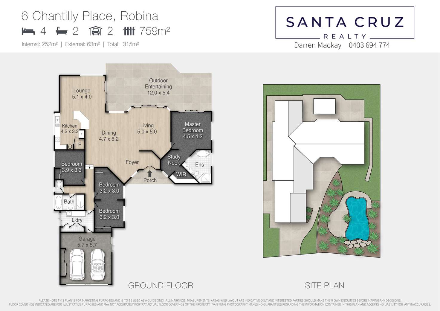 Floorplan of Homely house listing, 6 Chantilly Place, Robina QLD 4226