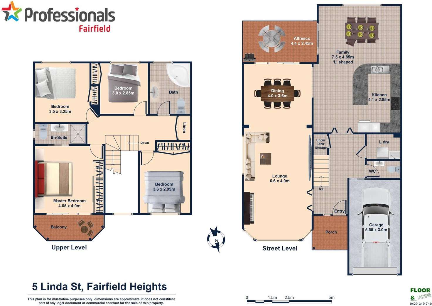 Floorplan of Homely semiDetached listing, 5 Linda Street, Fairfield Heights NSW 2165