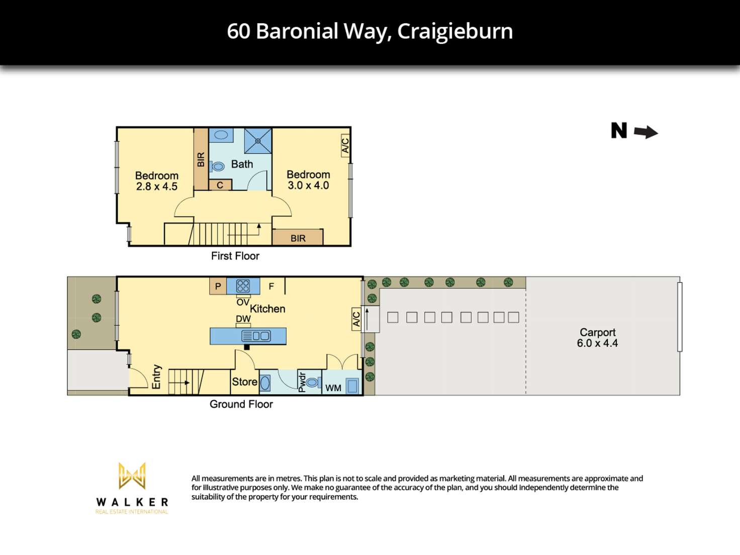 Floorplan of Homely townhouse listing, 60 Baronial Way, Craigieburn VIC 3064