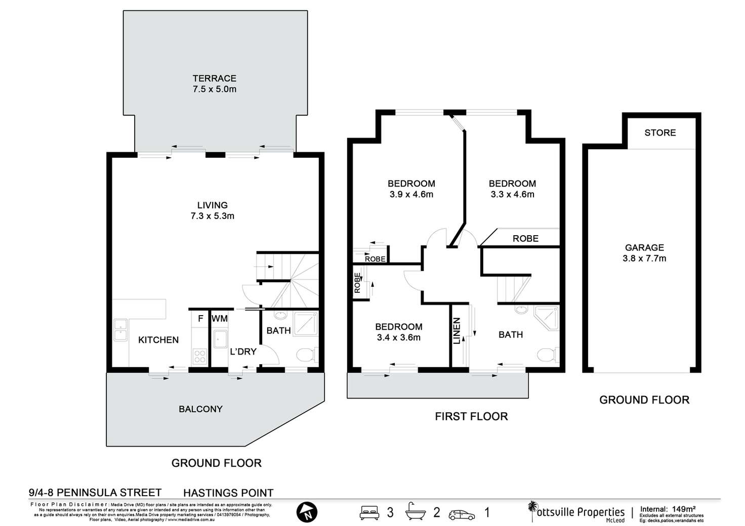 Floorplan of Homely townhouse listing, 9/4-8 Peninsula Street, Hastings Point NSW 2489