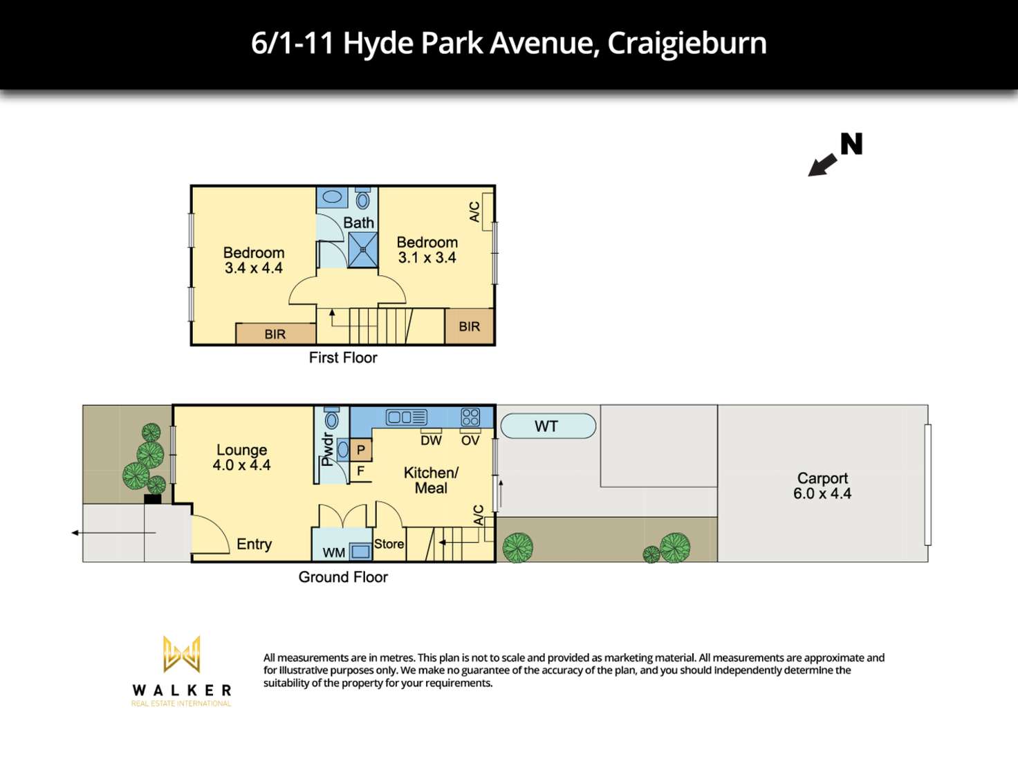 Floorplan of Homely townhouse listing, 6/1-11 Hyde Park Avenue, Craigieburn VIC 3064