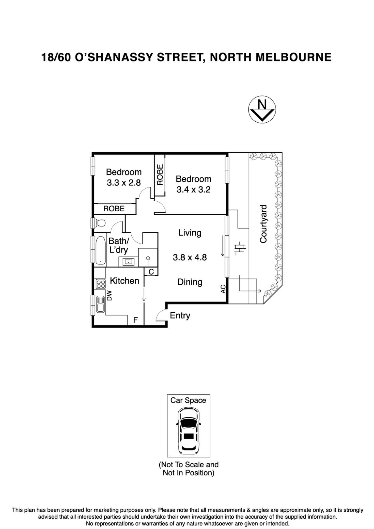 Floorplan of Homely apartment listing, 18/60 O'Shanassy Street, North Melbourne VIC 3051