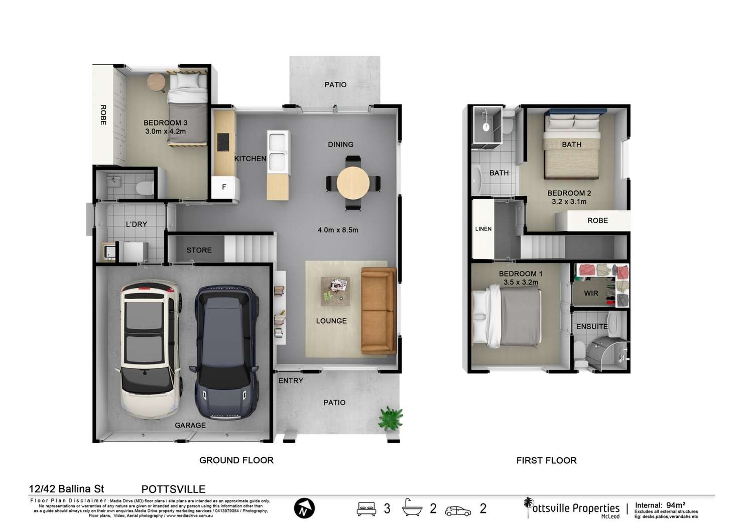 Floorplan of Homely house listing, 12/42-58 Ballina Street, Pottsville NSW 2489