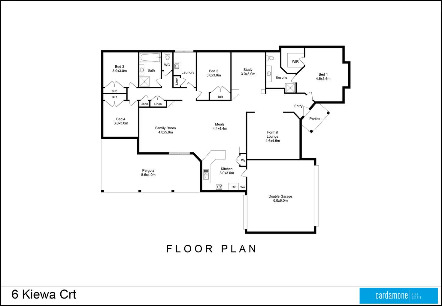 Floorplan of Homely house listing, 6 Kiewa Court, Kialla VIC 3631