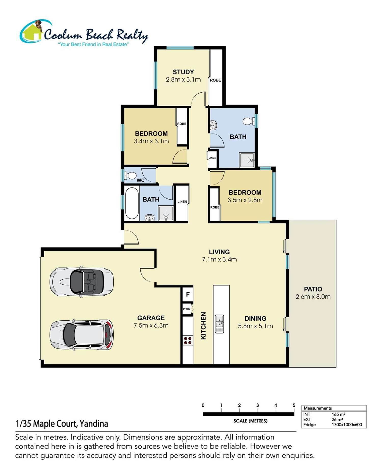 Floorplan of Homely semiDetached listing, 1/35 Maple Court, Yandina QLD 4561