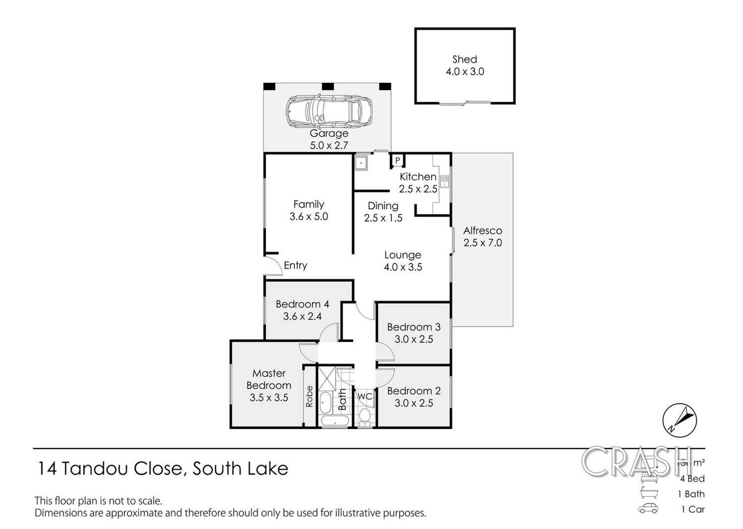 Floorplan of Homely house listing, 14 Tandou Close, South Lake WA 6164