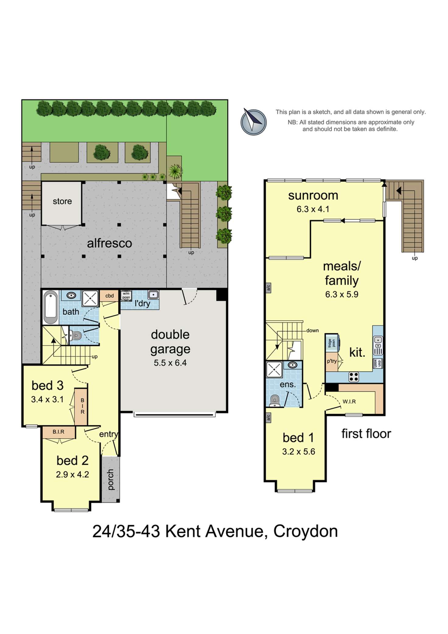 Floorplan of Homely townhouse listing, 24/35-43 Kent Avenue, Croydon VIC 3136