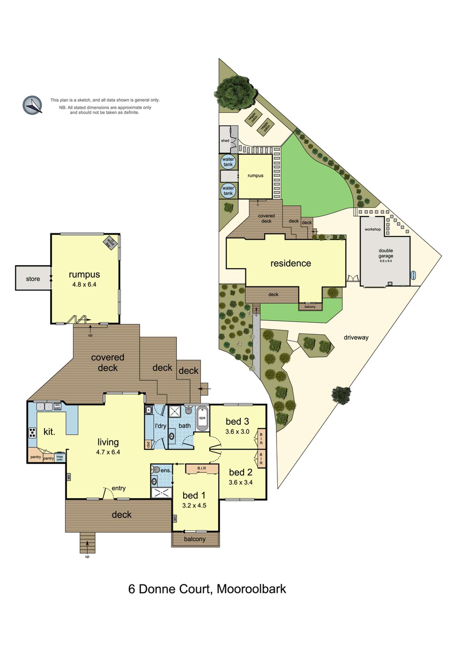 Floorplan of Homely house listing, 6 Donne Court, Mooroolbark VIC 3138