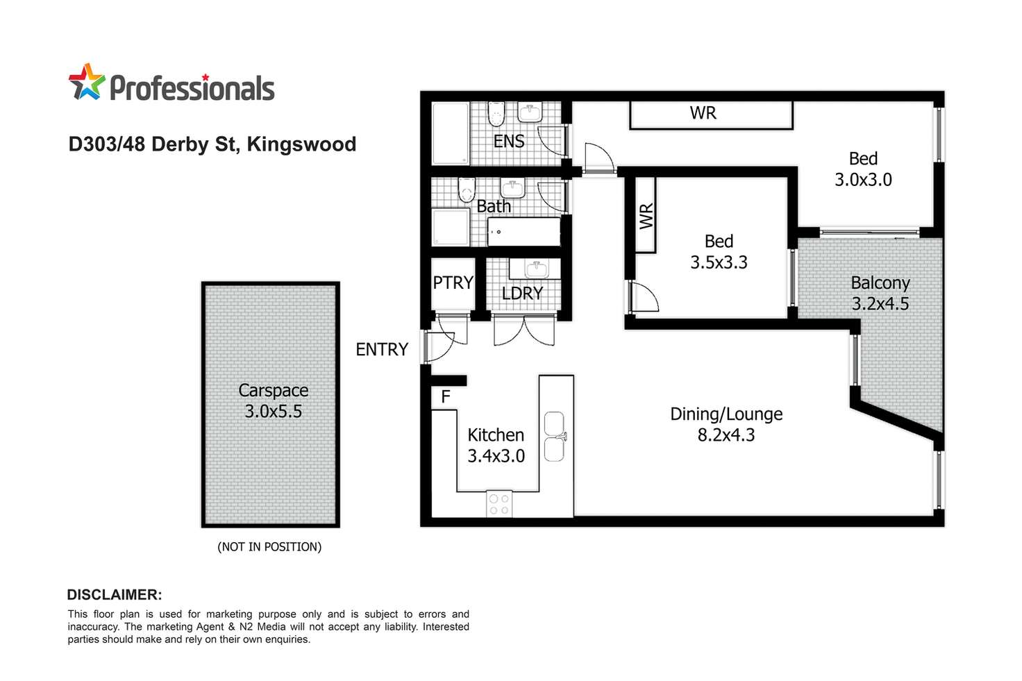 Floorplan of Homely apartment listing, D303/48-56 Derby Street, Kingswood NSW 2747