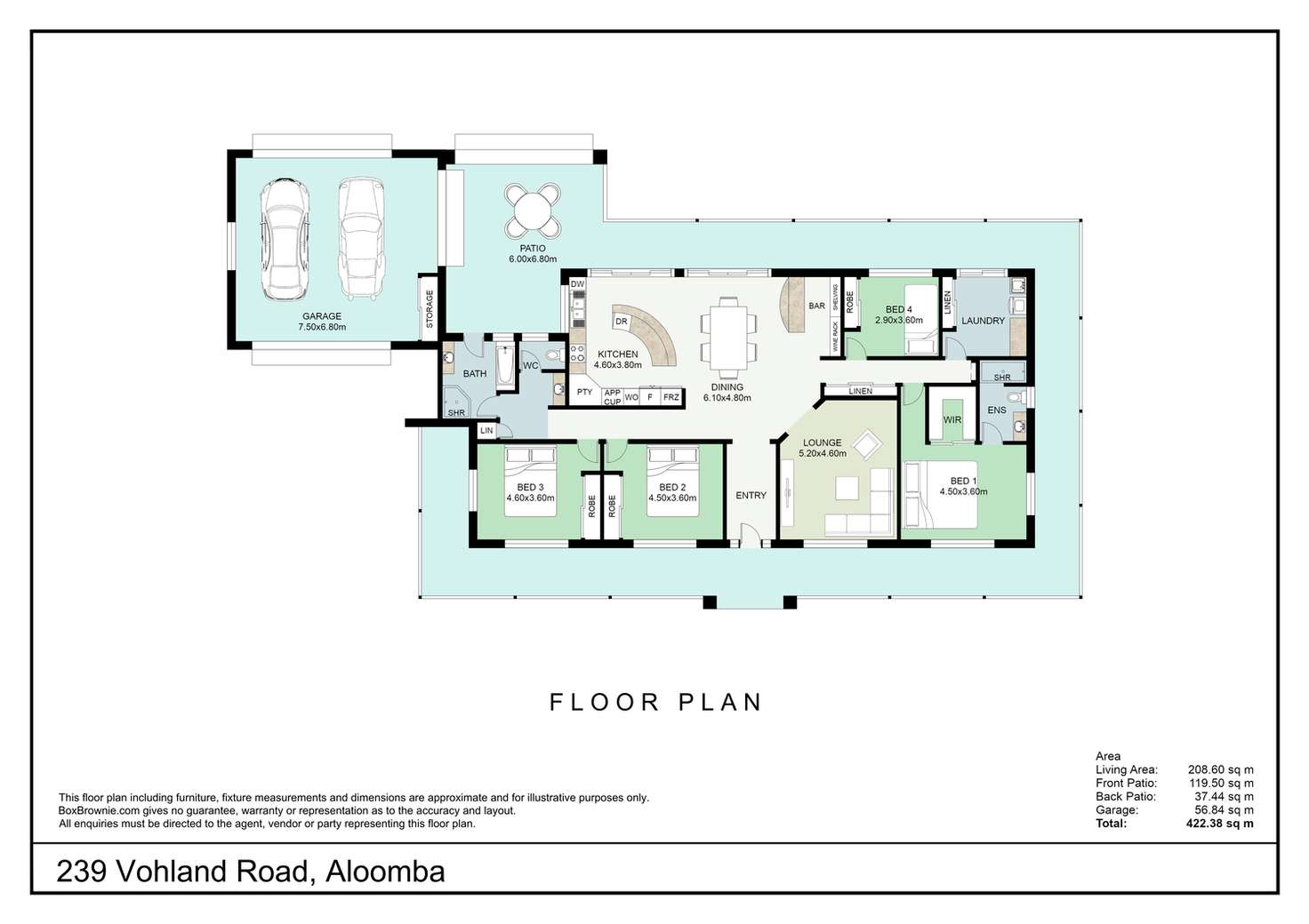 Floorplan of Homely acreageSemiRural listing, 239 Vohland Road, Aloomba QLD 4871