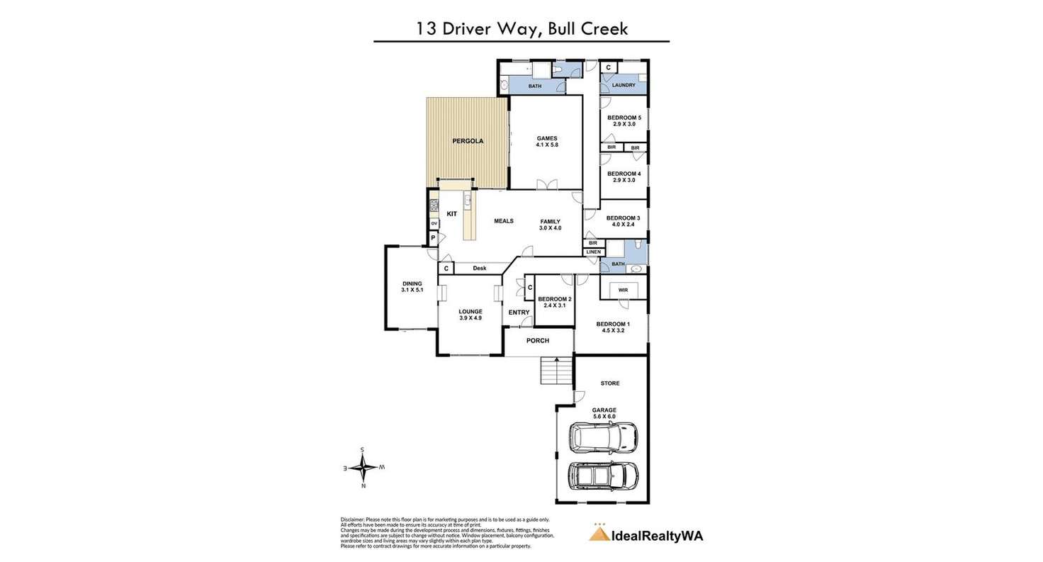 Floorplan of Homely house listing, 13 Driver Way, Bull Creek WA 6149