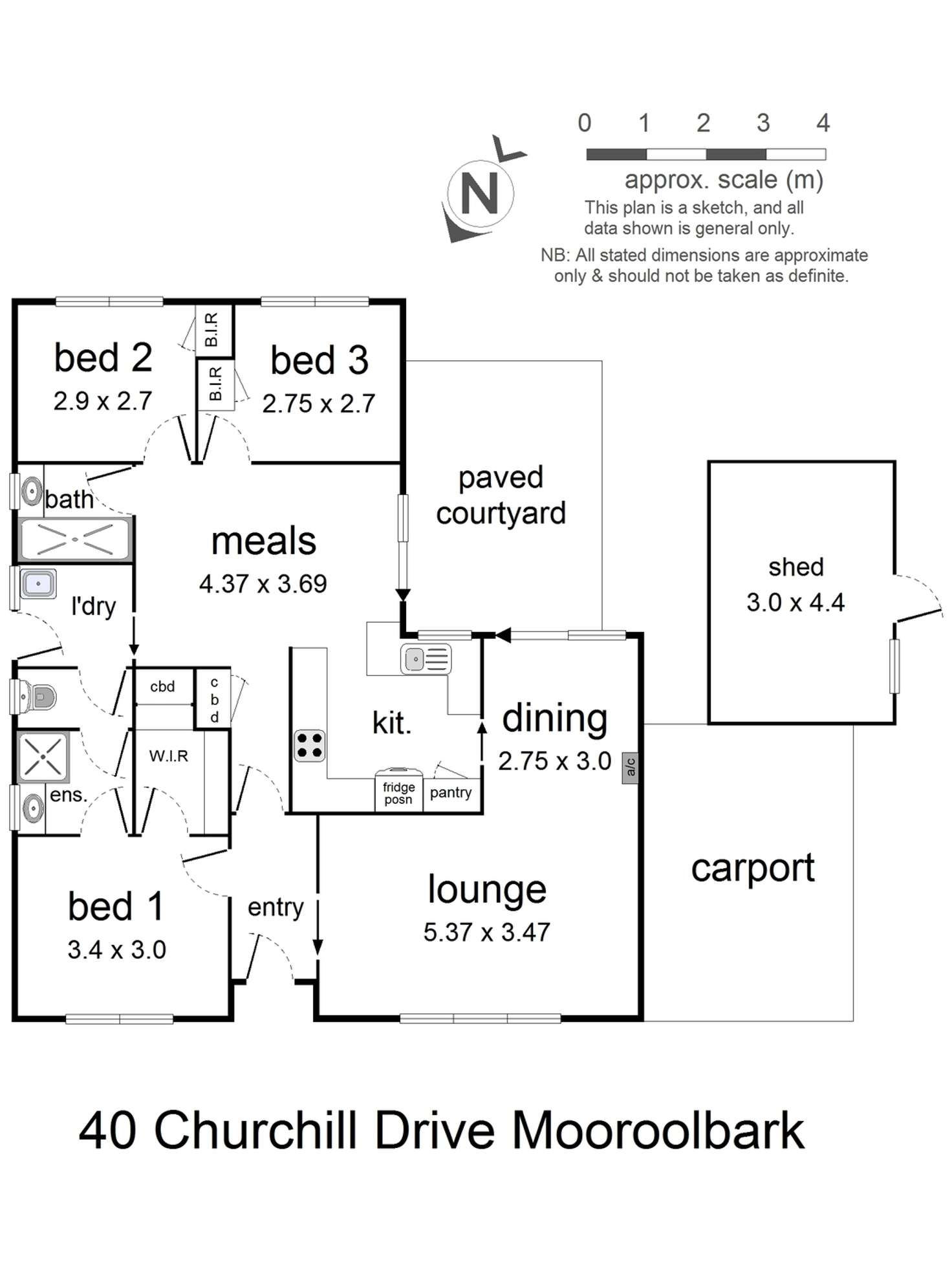 Floorplan of Homely house listing, 40 Churchill Drive, Mooroolbark VIC 3138