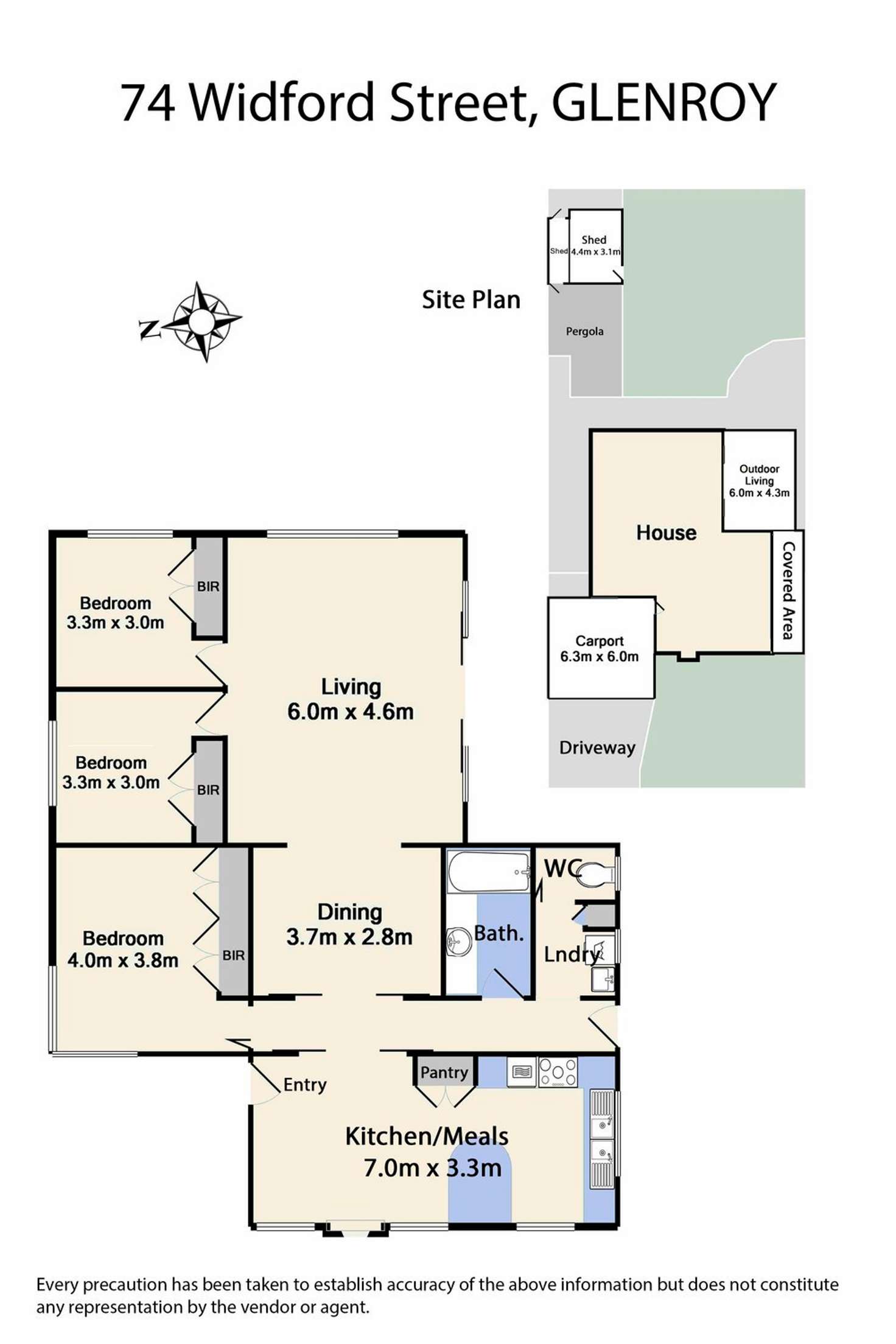 Floorplan of Homely house listing, 74 Widford Street, Glenroy VIC 3046