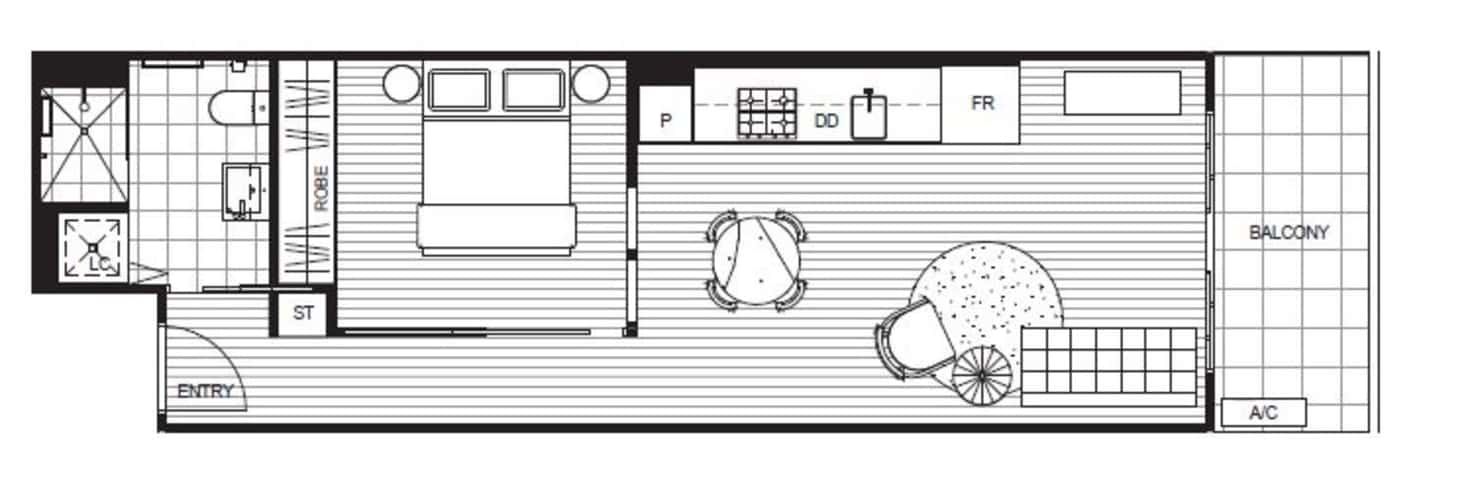 Floorplan of Homely apartment listing, 802/16 Grey Street, St Kilda VIC 3182