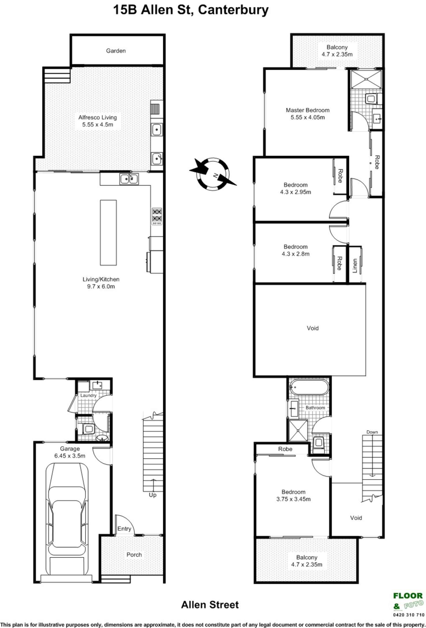 Floorplan of Homely semiDetached listing, 15B Allen Street, Canterbury NSW 2193