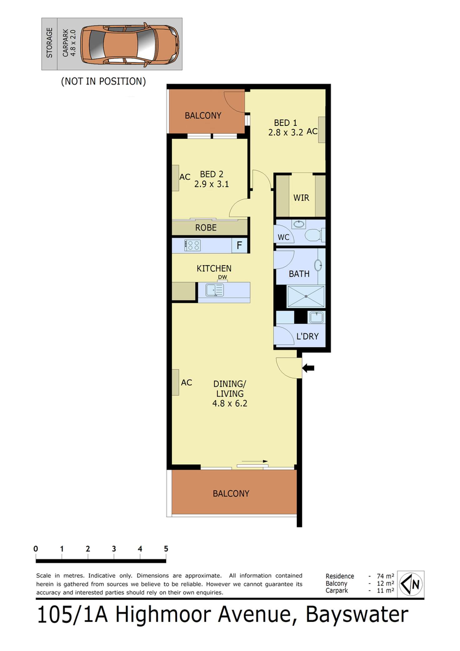 Floorplan of Homely apartment listing, 105/1A Highmoor Avenue, Bayswater VIC 3153