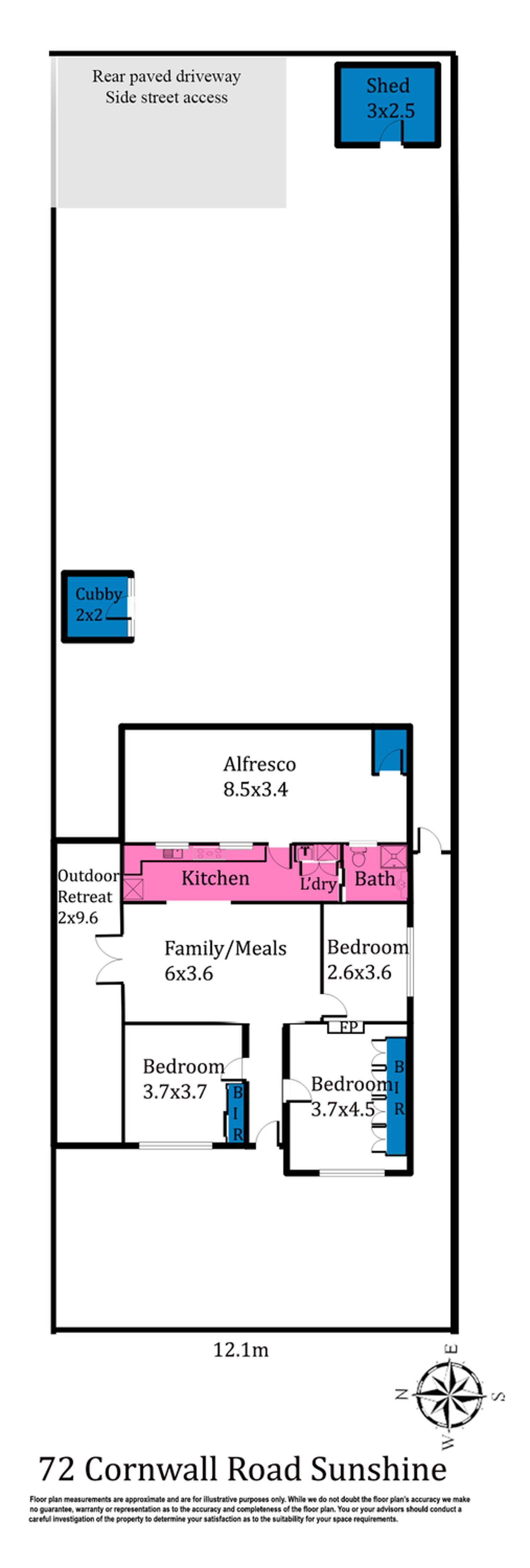 Floorplan of Homely house listing, 72 Cornwall Road, Sunshine VIC 3020