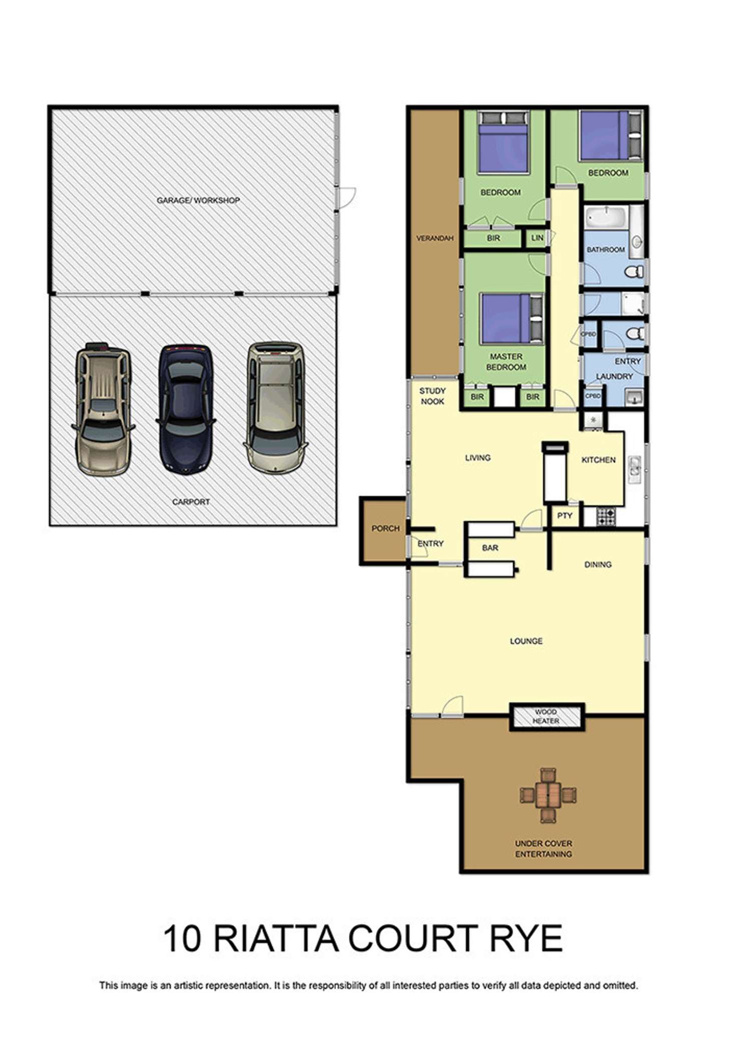 Floorplan of Homely house listing, 10 Riatta Court, Rye VIC 3941