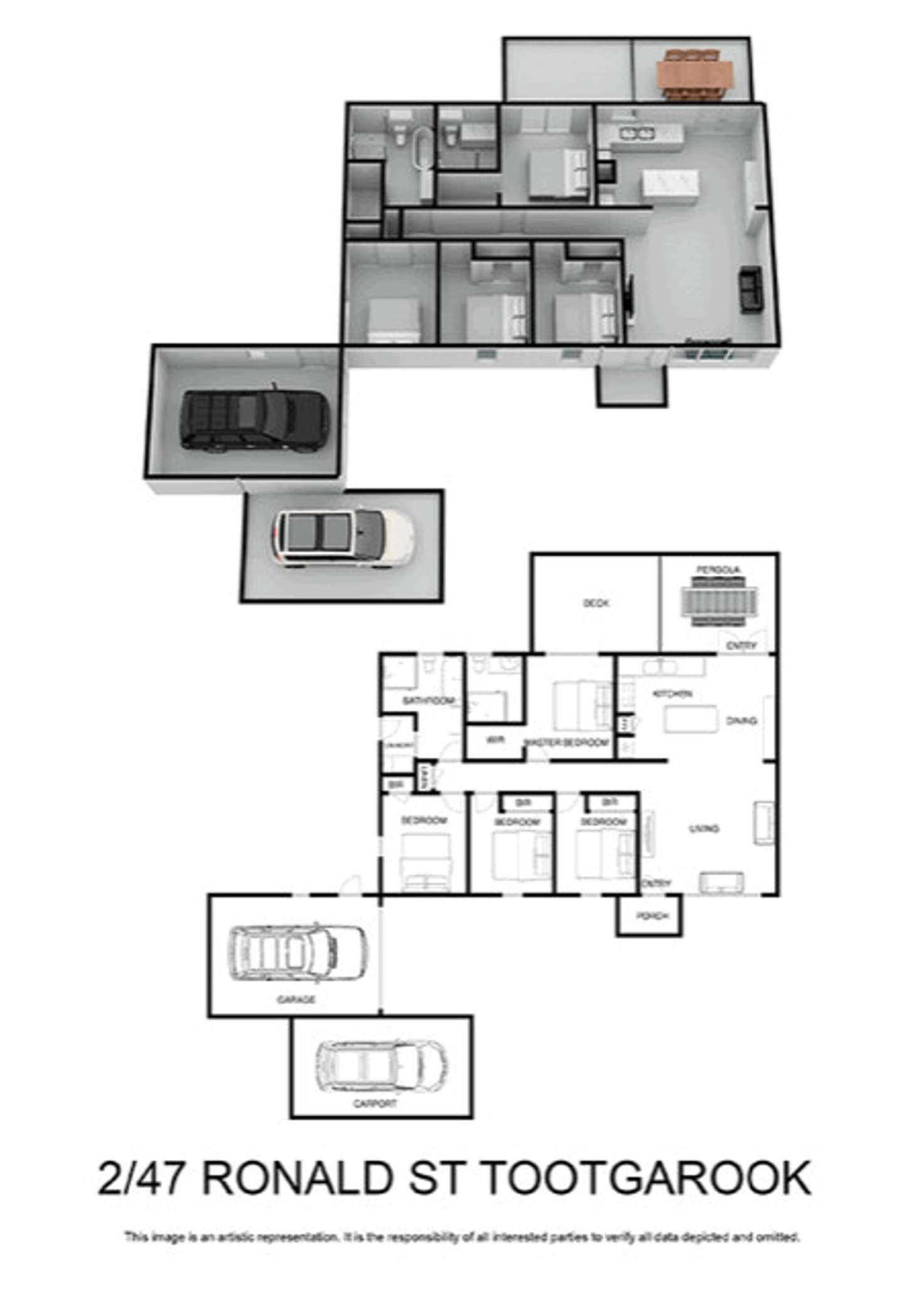 Floorplan of Homely unit listing, 2/47 Ronald Street, Tootgarook VIC 3941