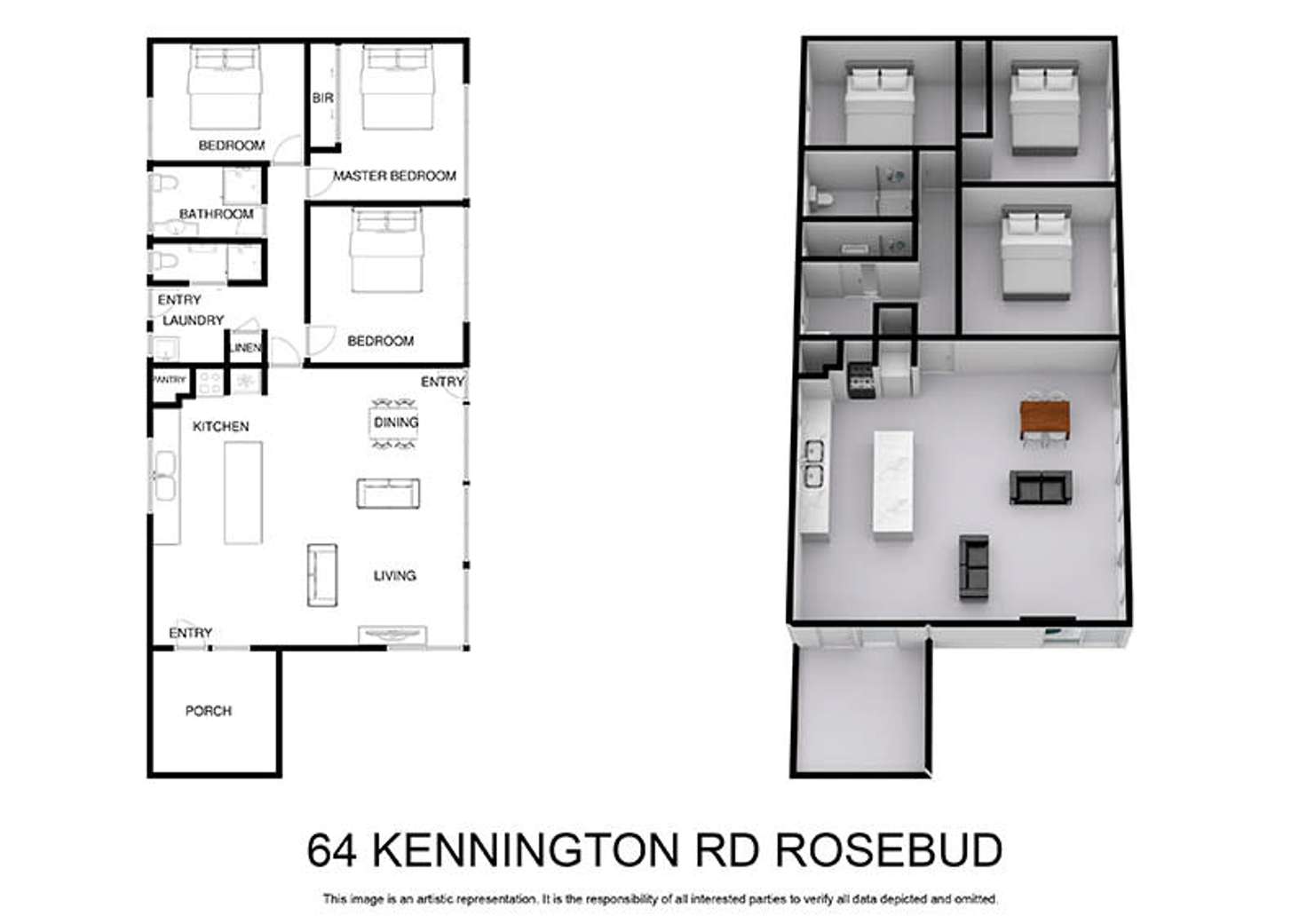 Floorplan of Homely house listing, 64 Kennington Road, Rosebud VIC 3939