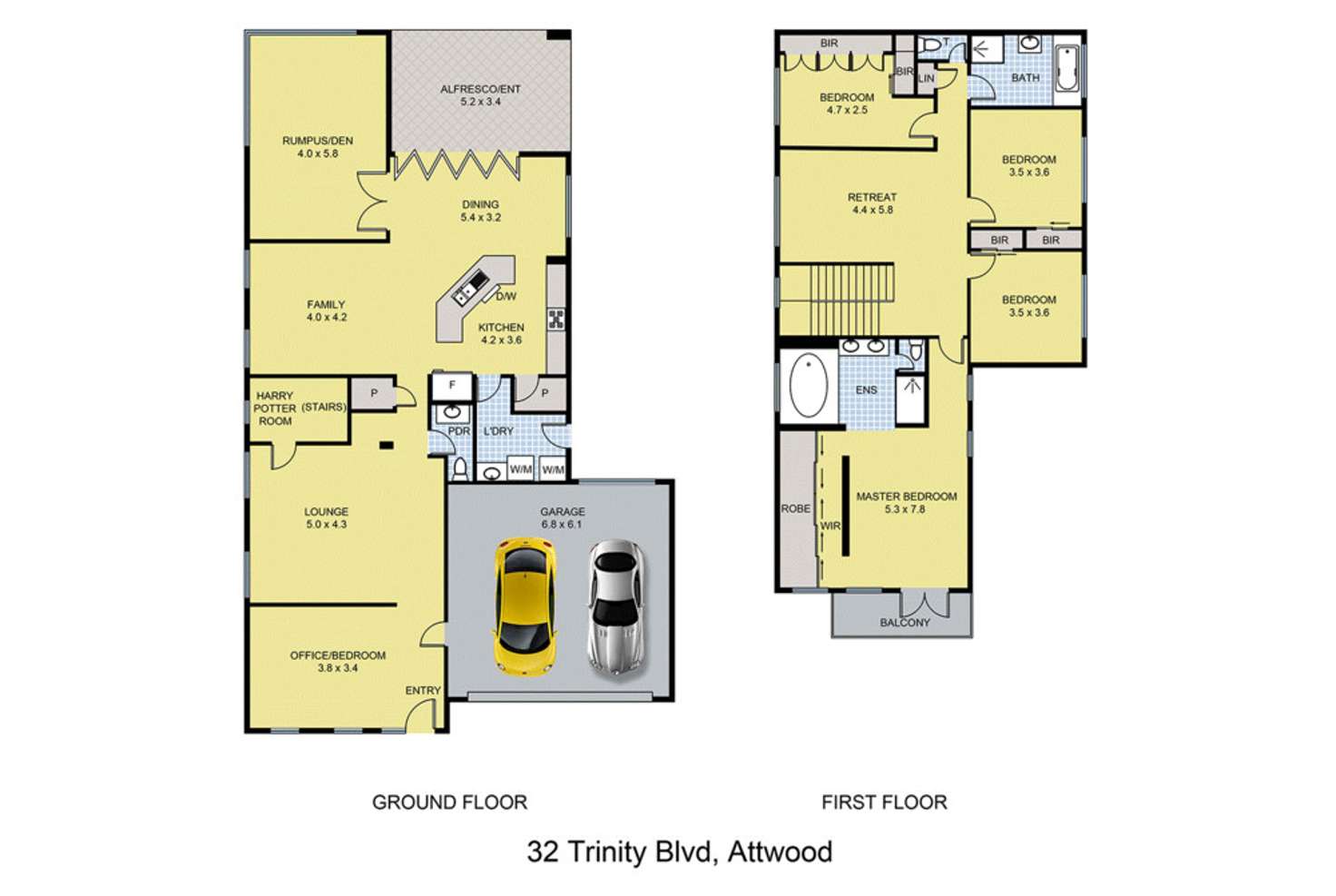 Floorplan of Homely house listing, 32 Trinity Boulevard, Attwood VIC 3049