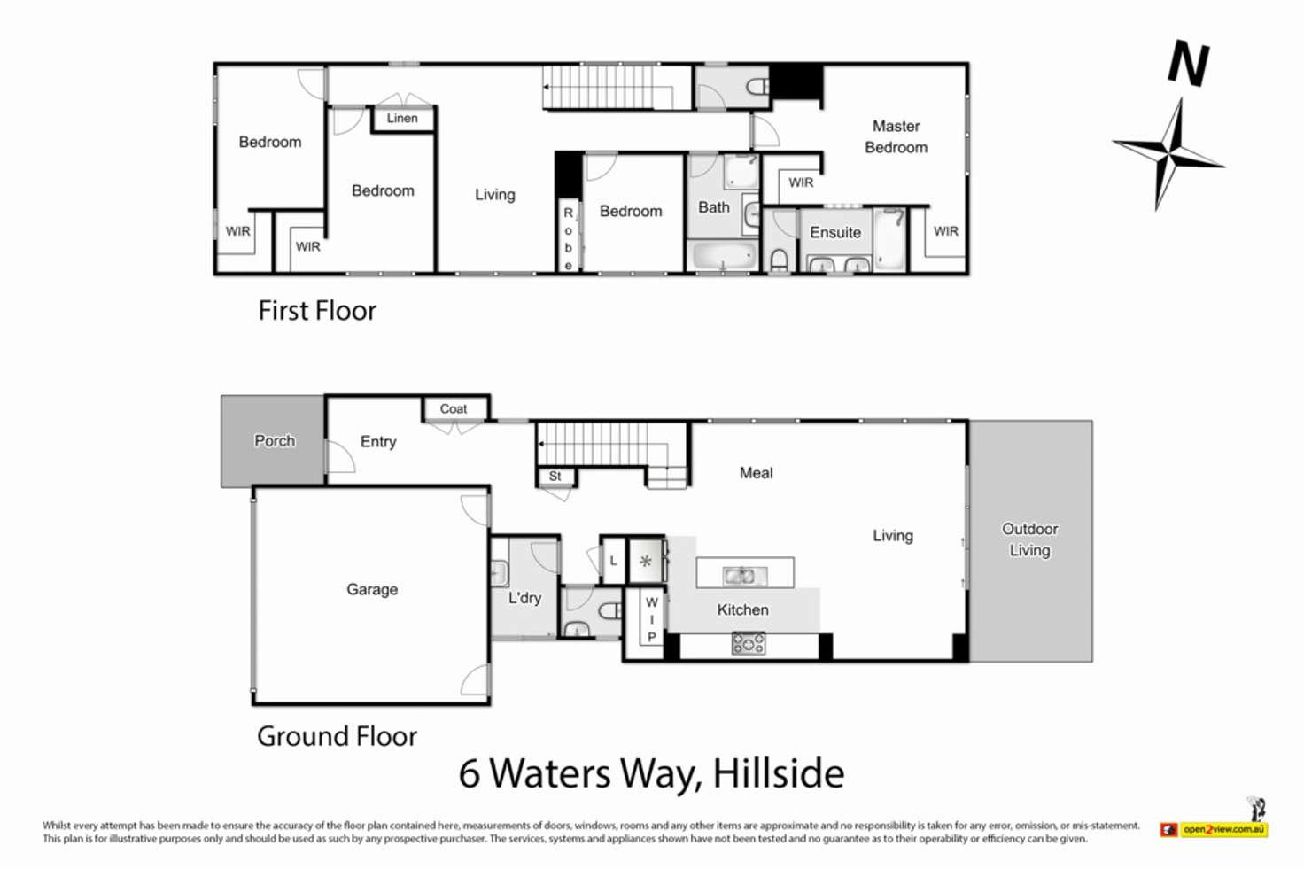 Floorplan of Homely house listing, 6 Waters Way, Hillside VIC 3037