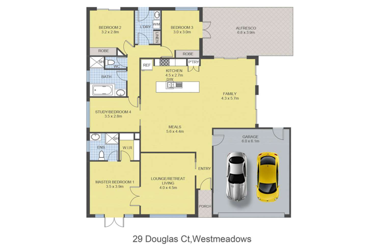 Floorplan of Homely house listing, 29 Douglas Court, Westmeadows VIC 3049