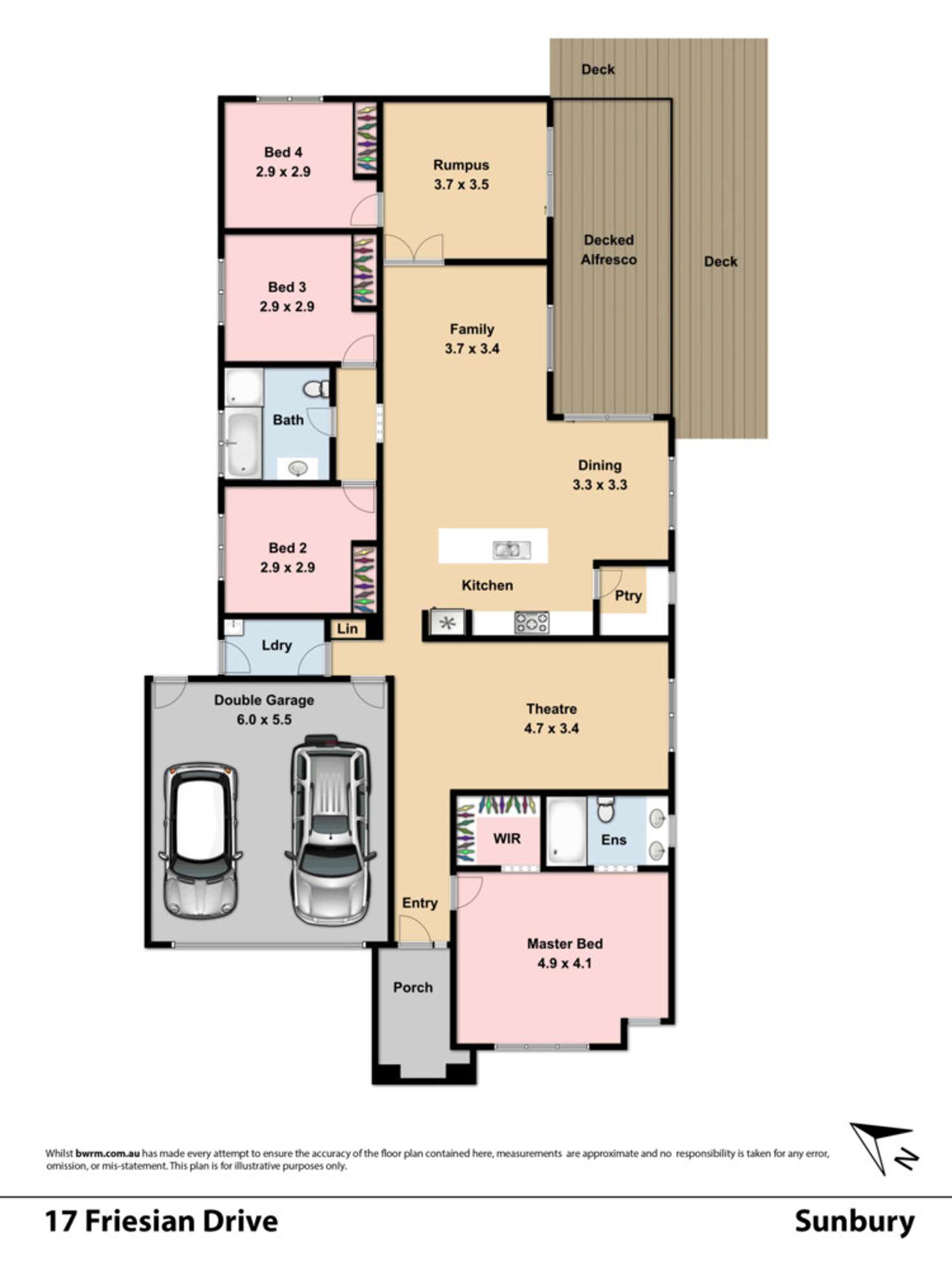 Floorplan of Homely house listing, 17 Friesian Drive, Sunbury VIC 3429