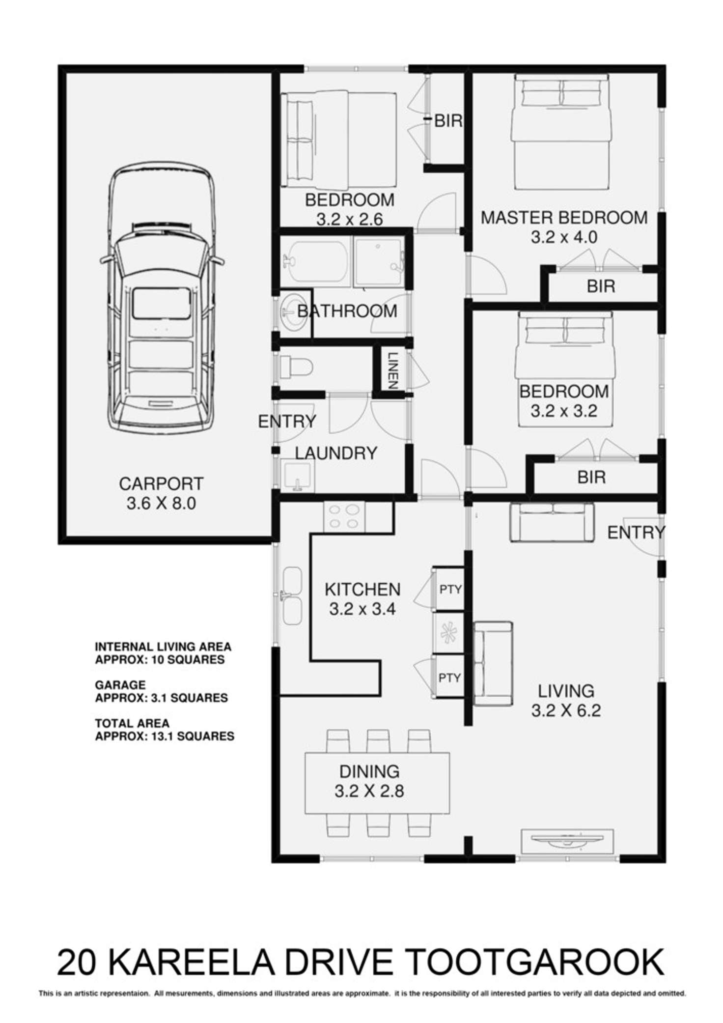 Floorplan of Homely house listing, 20 Kareela Drive, Tootgarook VIC 3941