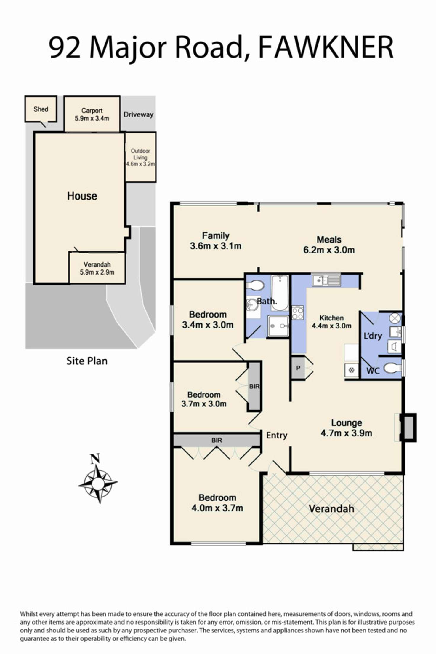 Floorplan of Homely house listing, 92 Major Road, Fawkner VIC 3060