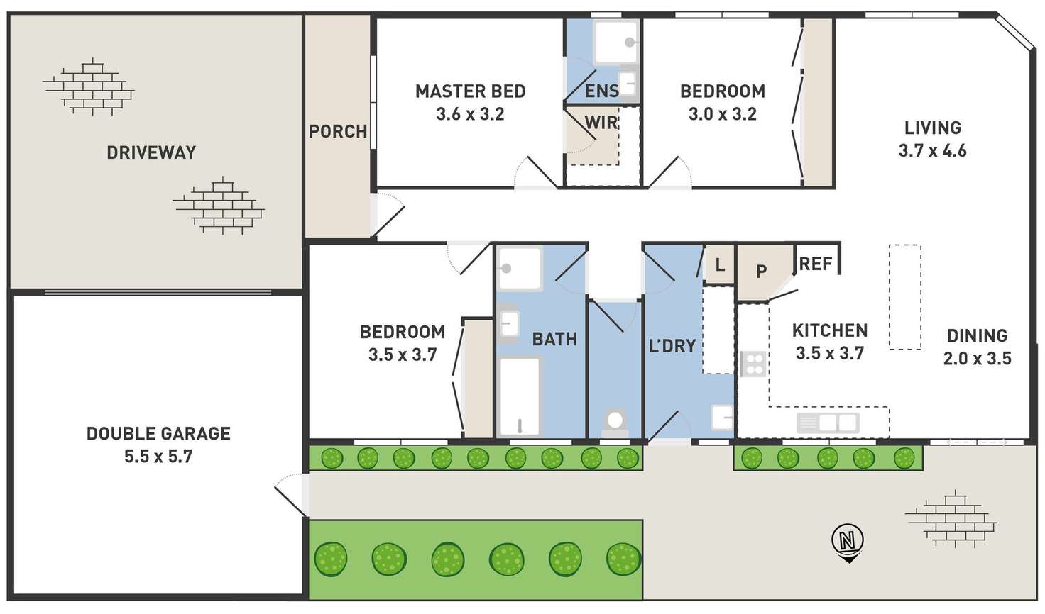 Floorplan of Homely unit listing, 2/45 Pecks Road, Sydenham VIC 3037