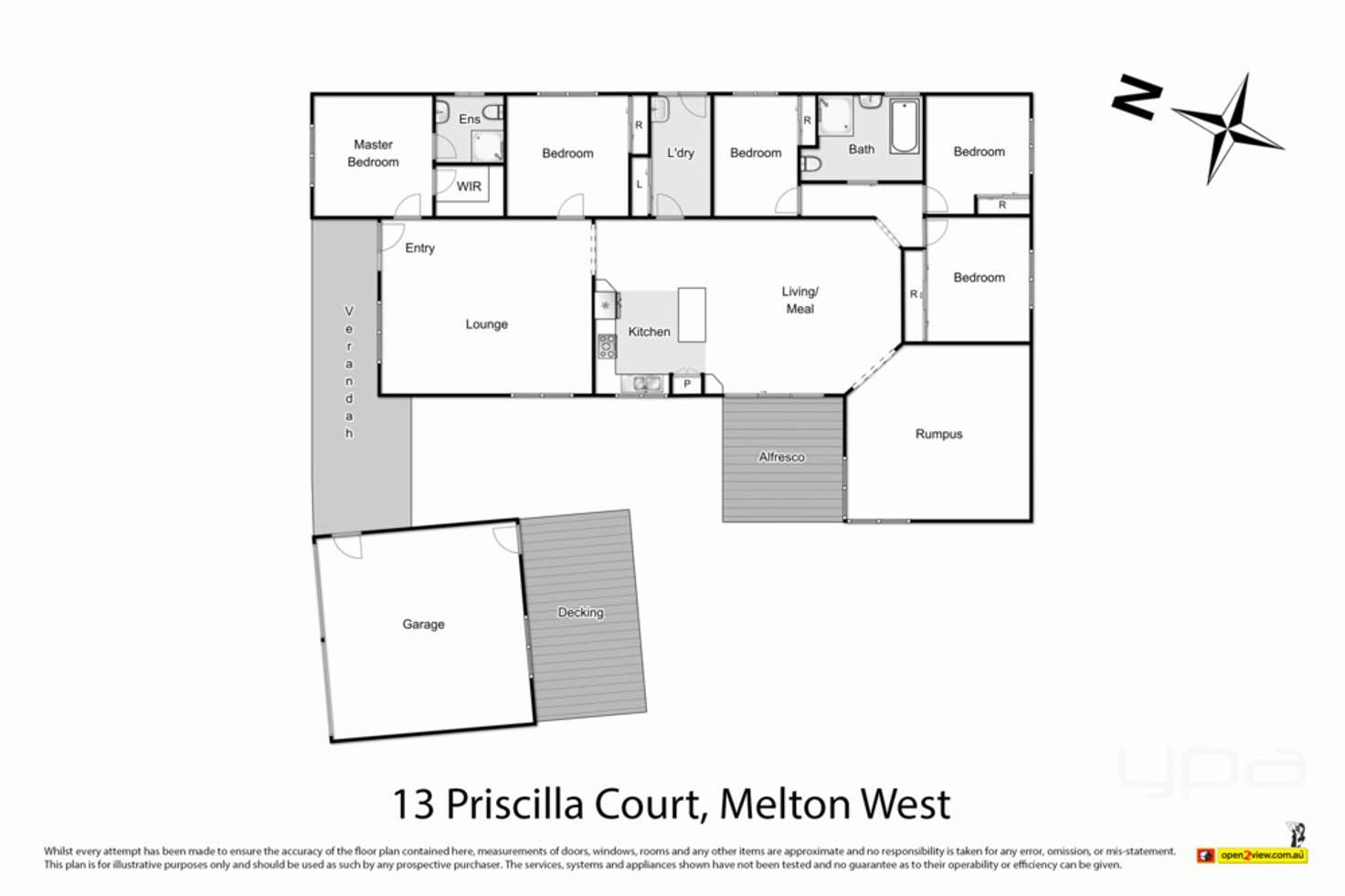 Floorplan of Homely house listing, 13 Priscilla Court, Harkness VIC 3337