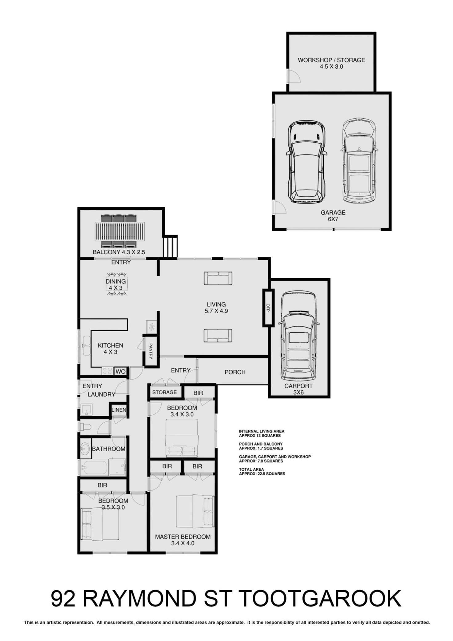 Floorplan of Homely house listing, 92 Raymond Street, Tootgarook VIC 3941