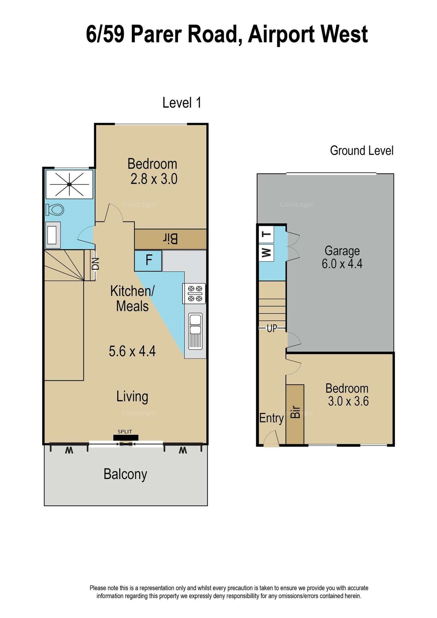Floorplan of Homely unit listing, 6/59 Parer Road, Airport West VIC 3042
