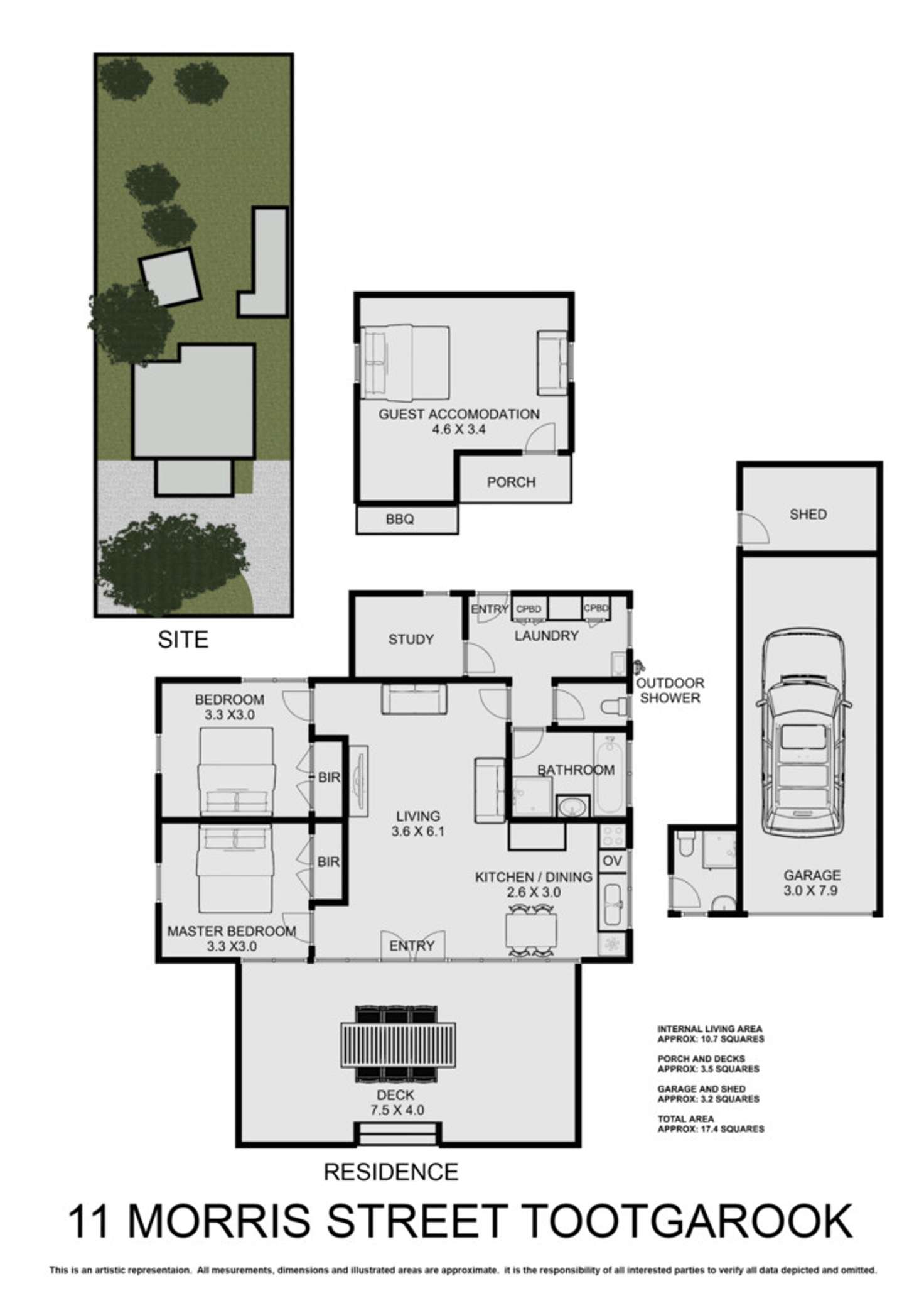 Floorplan of Homely house listing, 11 Morris Street, Tootgarook VIC 3941