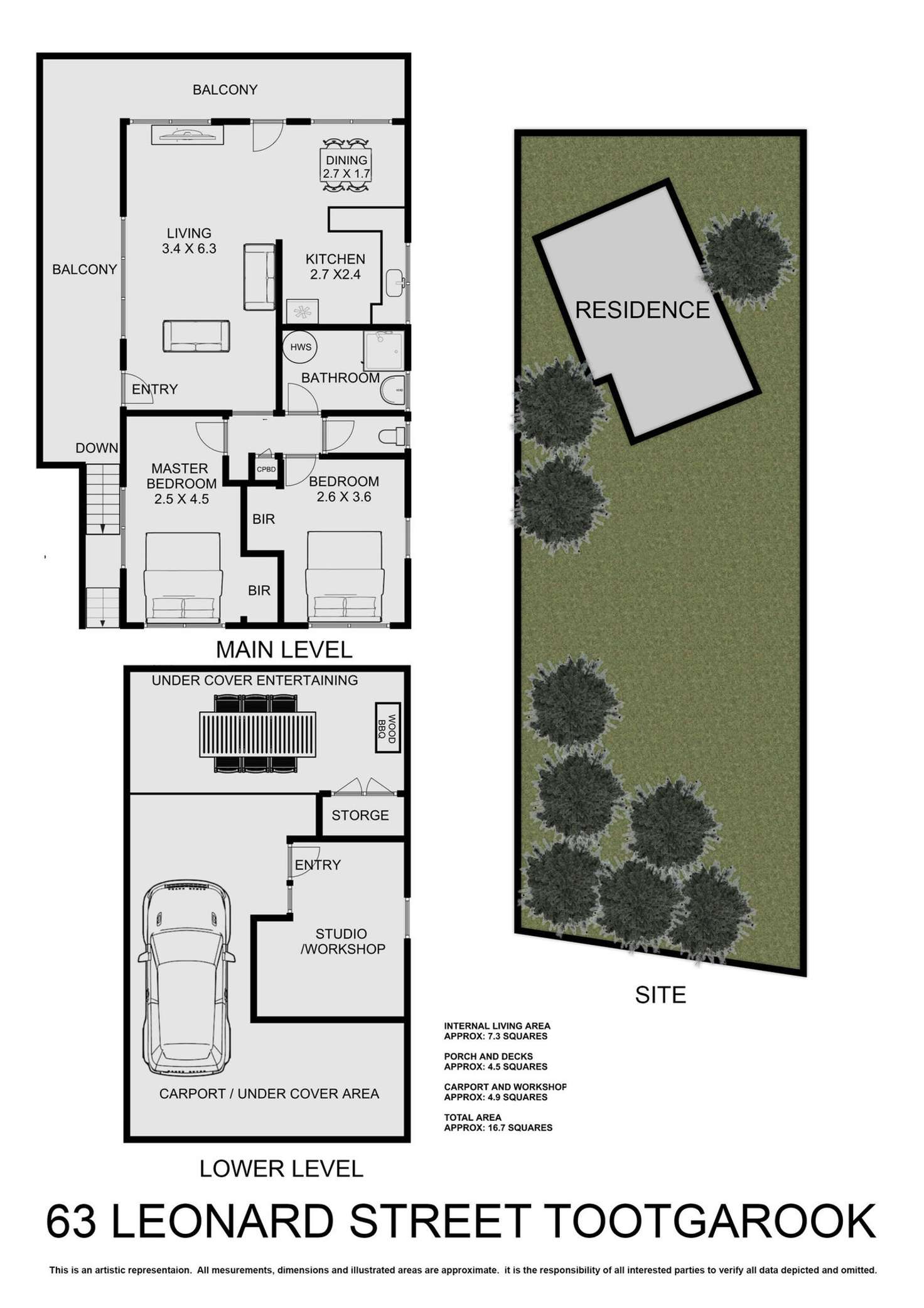 Floorplan of Homely house listing, 63 Leonard Street, Tootgarook VIC 3941