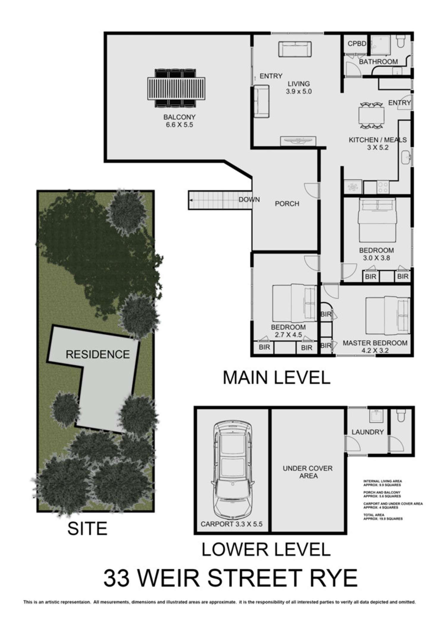Floorplan of Homely house listing, 33 Weir Street, Rye VIC 3941