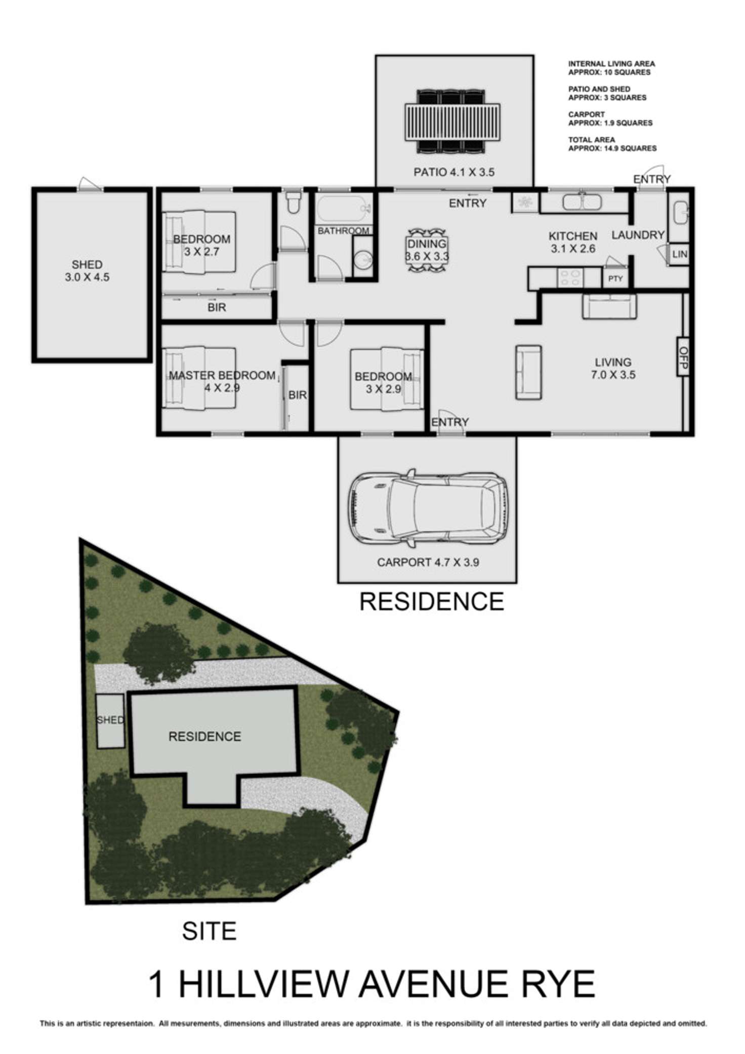 Floorplan of Homely house listing, 1 Hillview Avenue, Rye VIC 3941