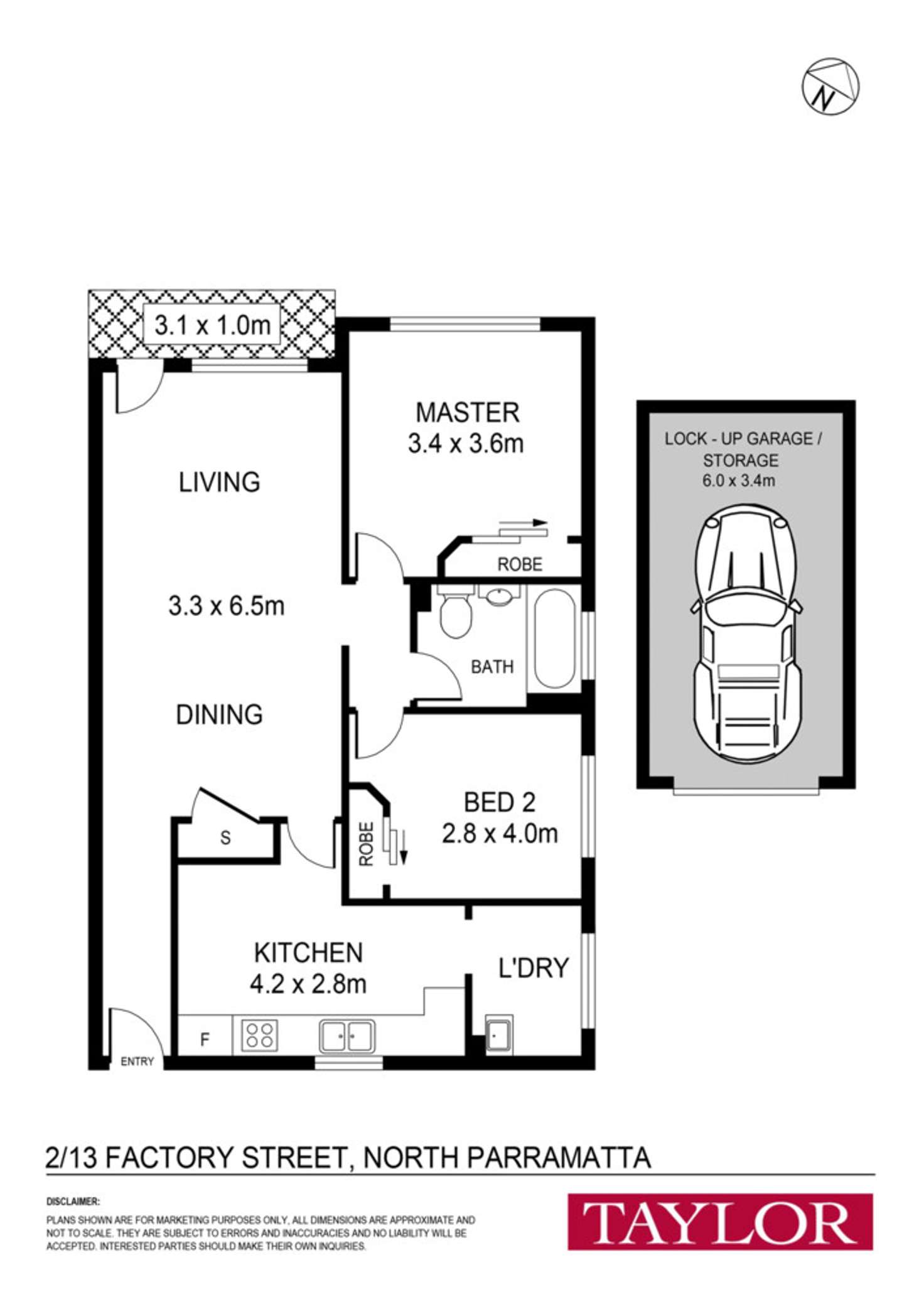 Floorplan of Homely unit listing, 2/13 Factory Street, North Parramatta NSW 2151