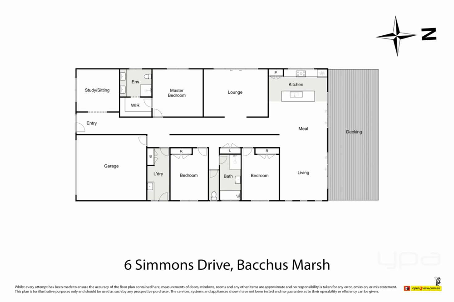 Floorplan of Homely house listing, 6 Simmons Drive, Bacchus Marsh VIC 3340